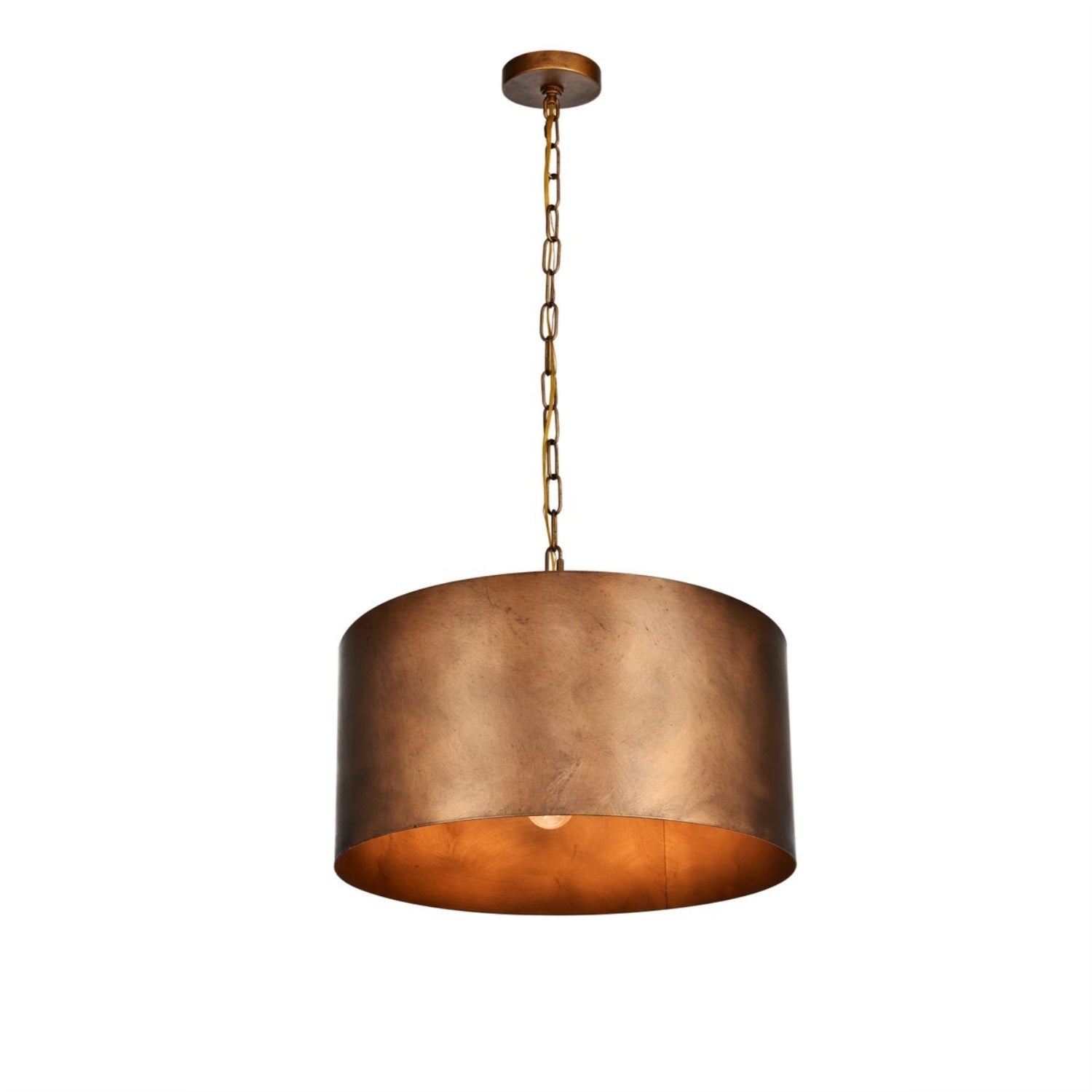 Elegant Lighting LD6015D20 Miro 3-Light Pendant, 20in Wide, Aluminum Shade, Brass Finish