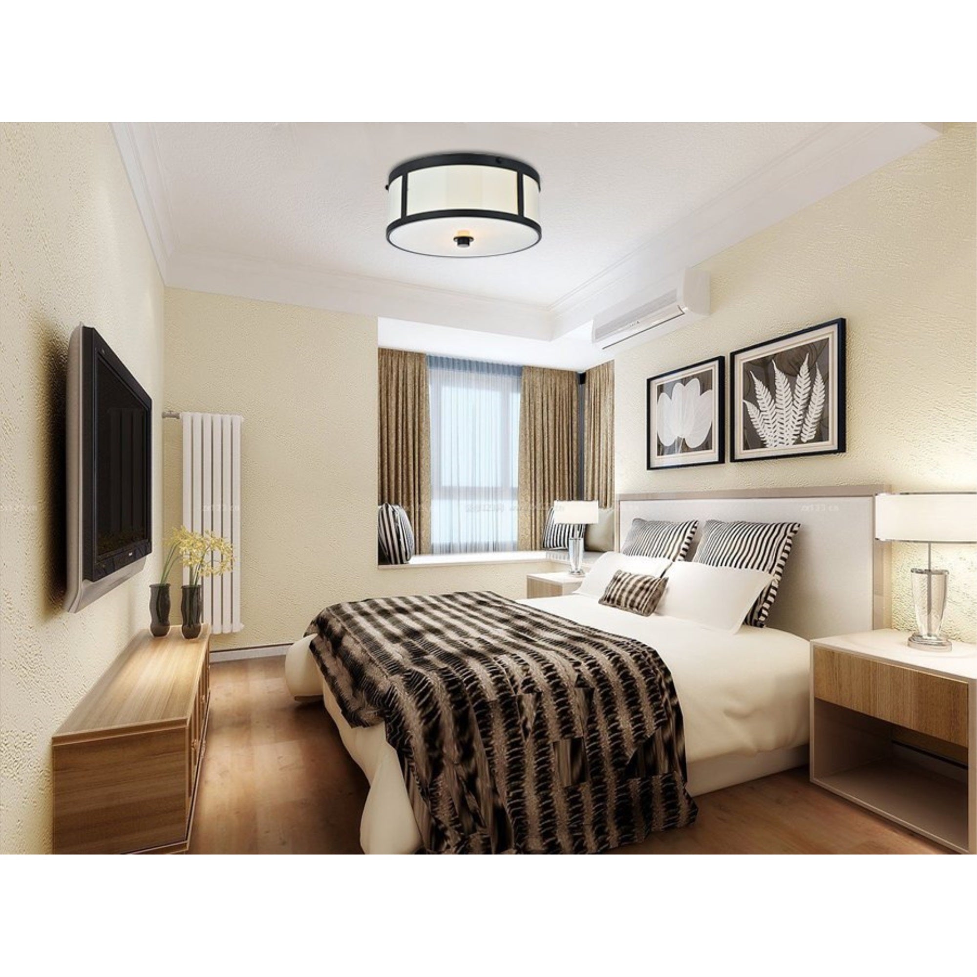 Hadrian 2 light 12 inch flat black flush mount