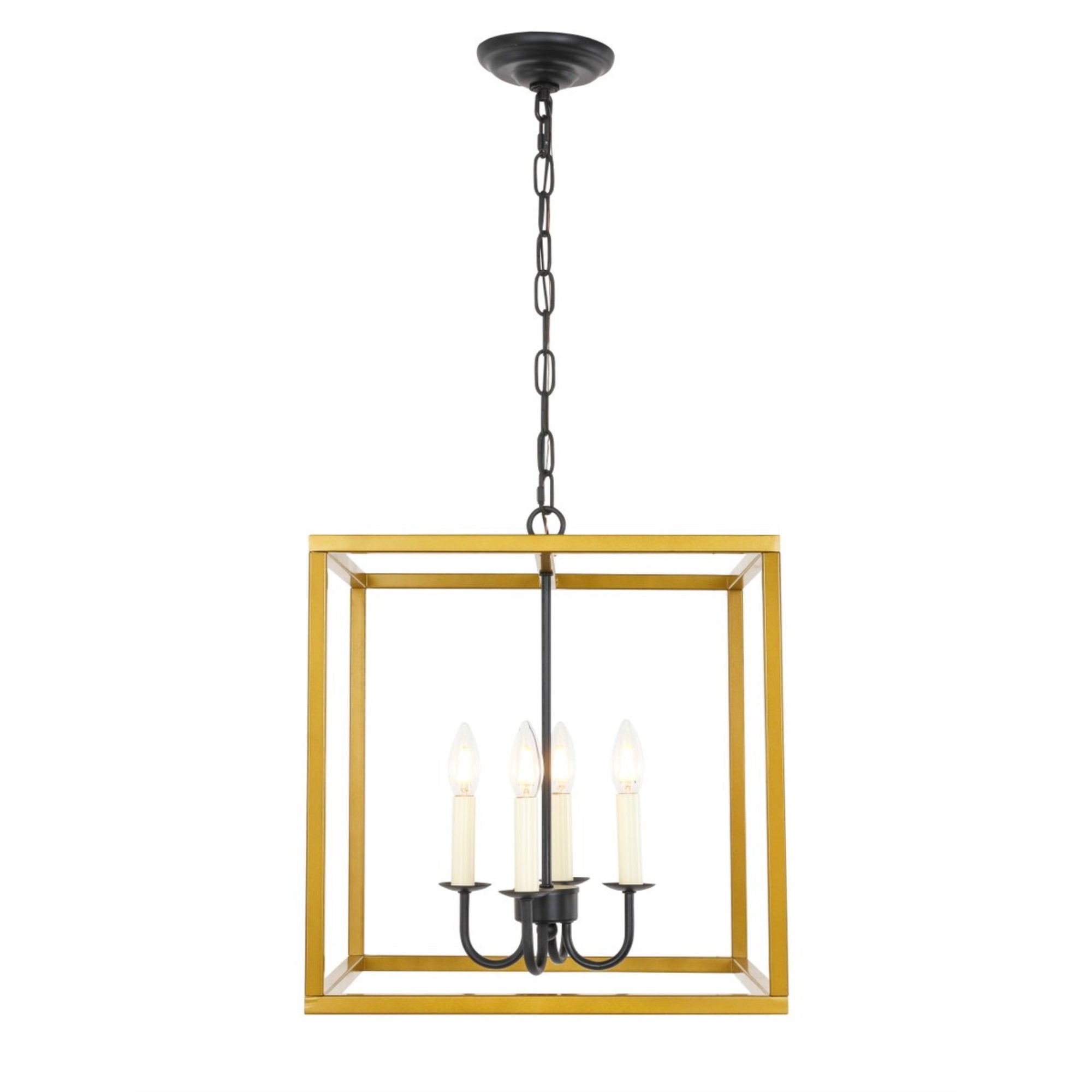 Eclipse 4 light Brass and Black pendant