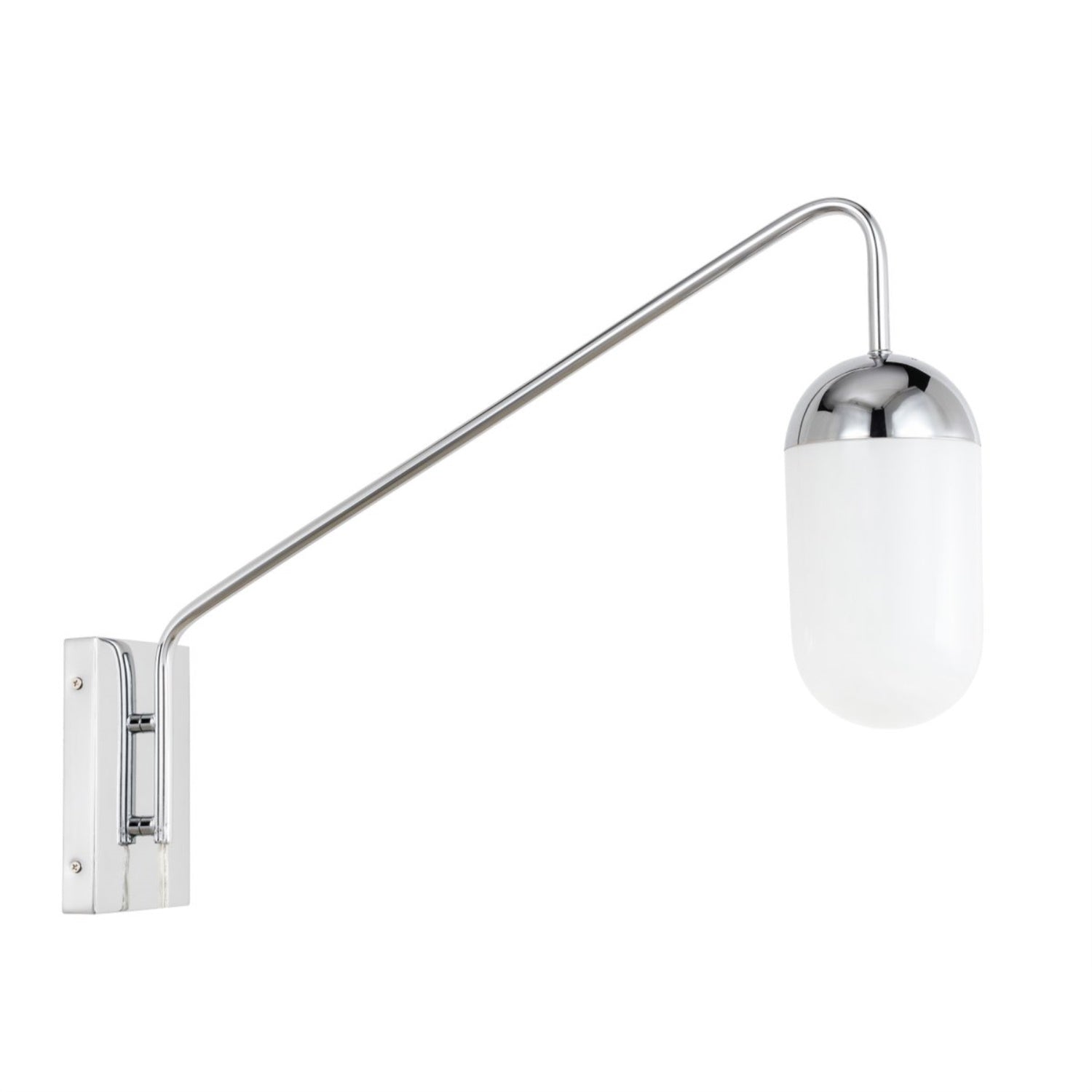Kace 1 light Chrome and frosted white glass wall sconce