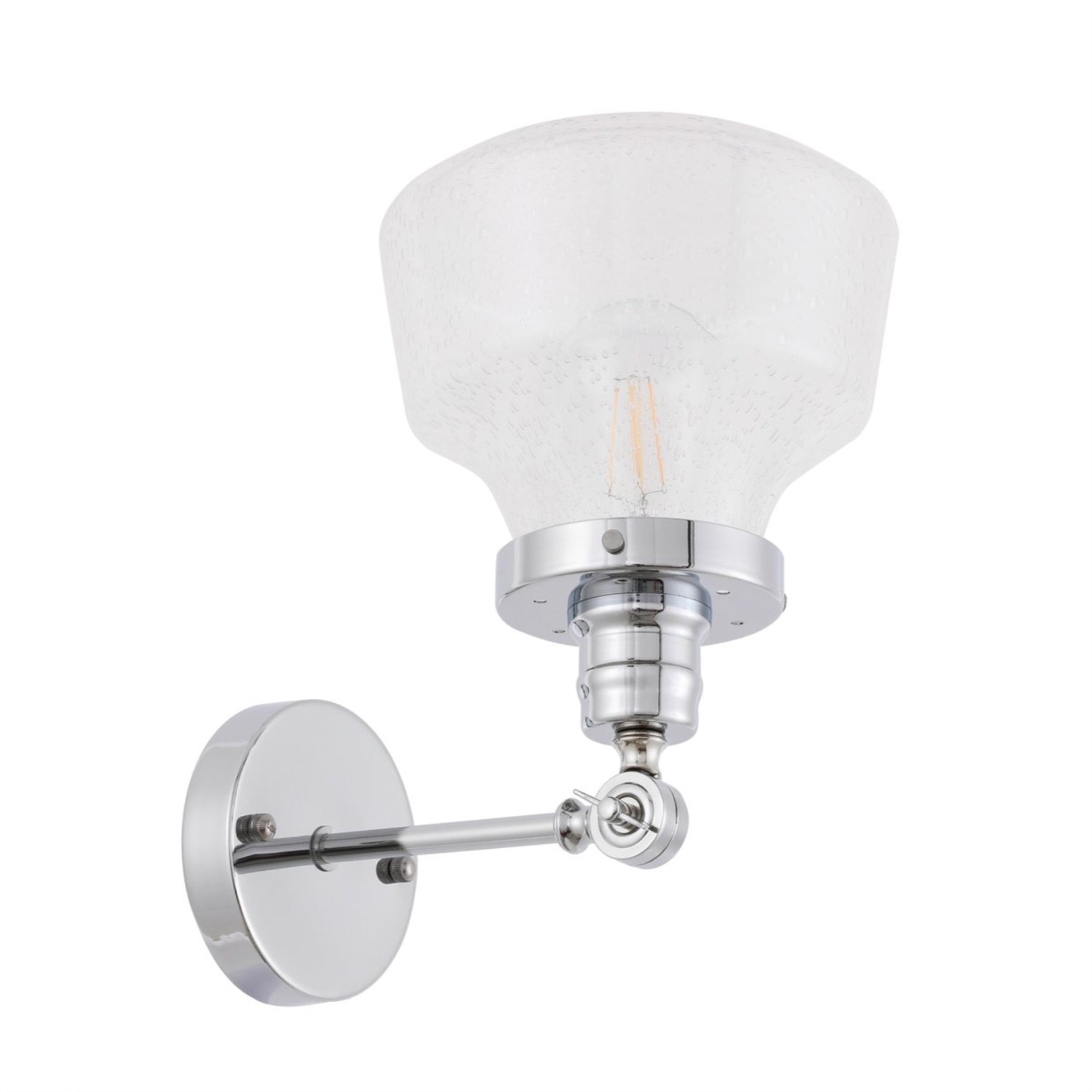 Lyle 1 light Chrome and Clear seeded glass wall sconce