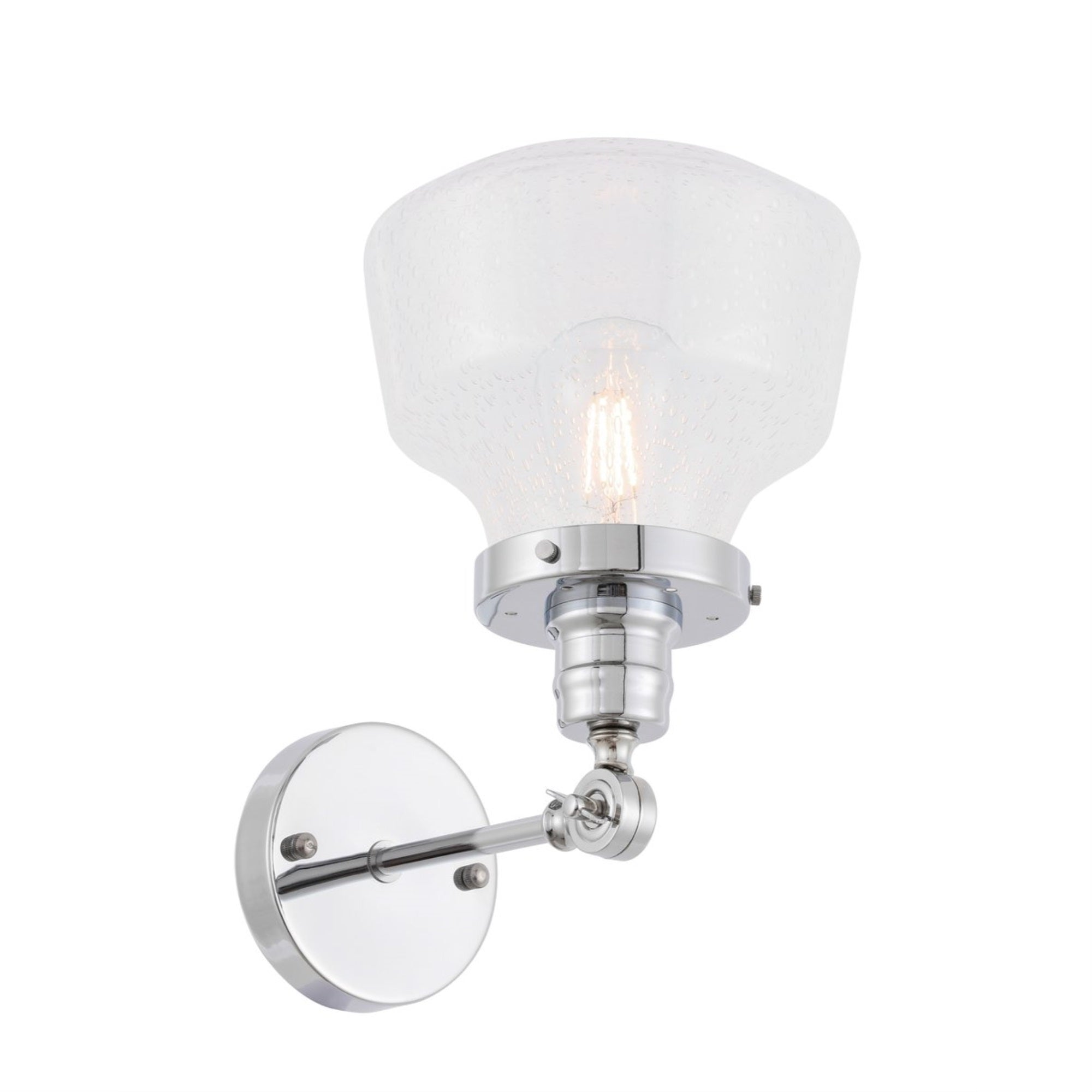 Lyle 1 light Chrome and Clear seeded glass wall sconce
