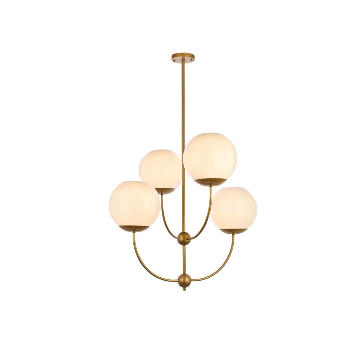 Lennon 31.5 inch pendant in brass with white shade