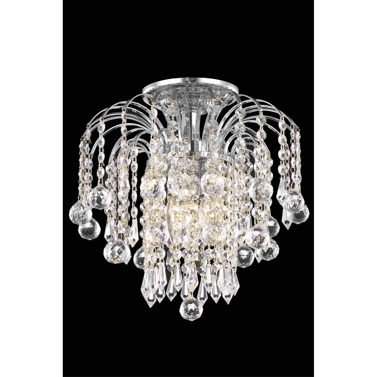 Addison Collection Flush Mount D12in H12in Lt:3 Chrome Finish
