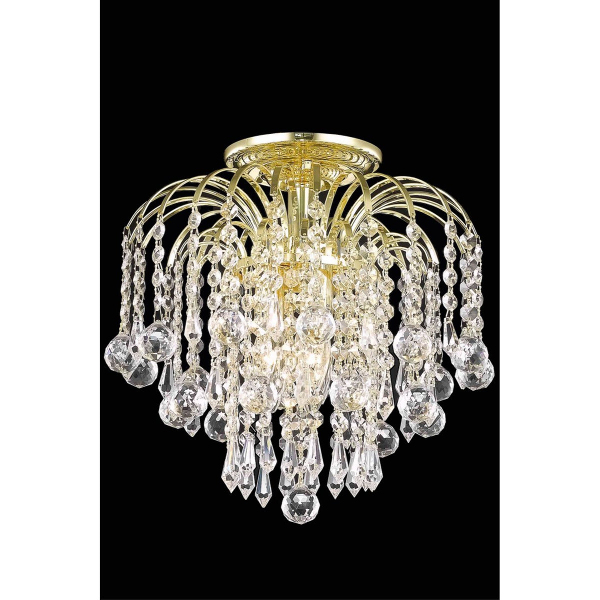 Addison Collection Flush Mount D12in H12in Lt:3 Gold Finish