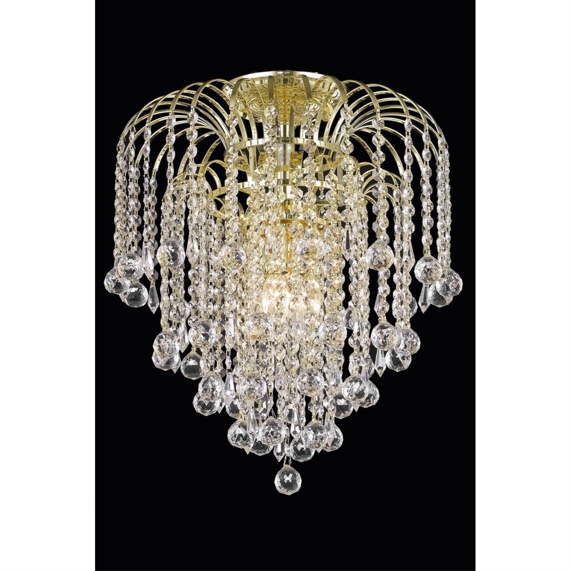 Addison Collection Flush Mount D16in H16in Lt:4 Gold Finish