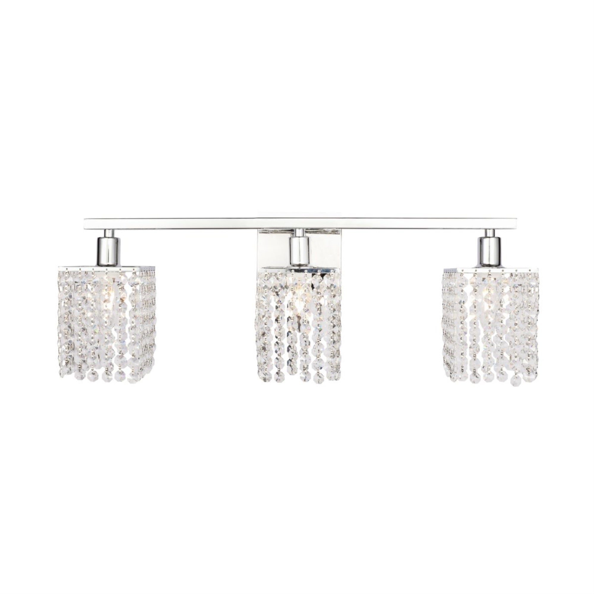 Phineas 3 light Chrome and Clear Crystals wall sconce