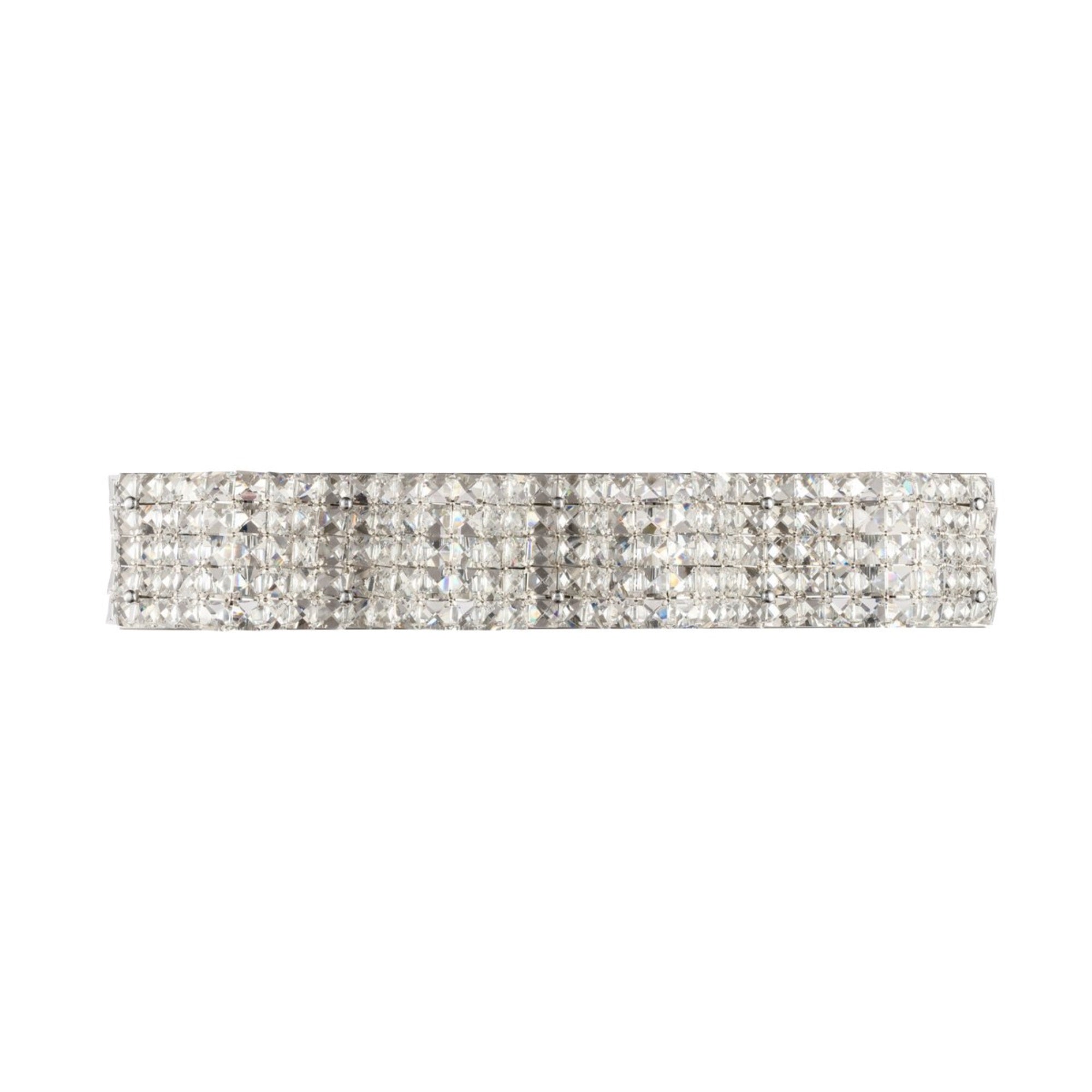 Living District 4-Light Wall Sconce, Metal & Crystal, Chrome, Model LD7017C