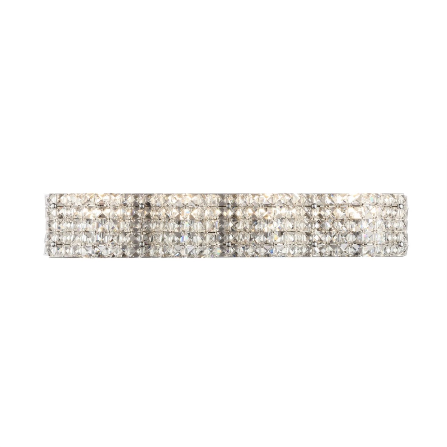 Living District 4-Light Wall Sconce, Metal & Crystal, Chrome, Model LD7017C