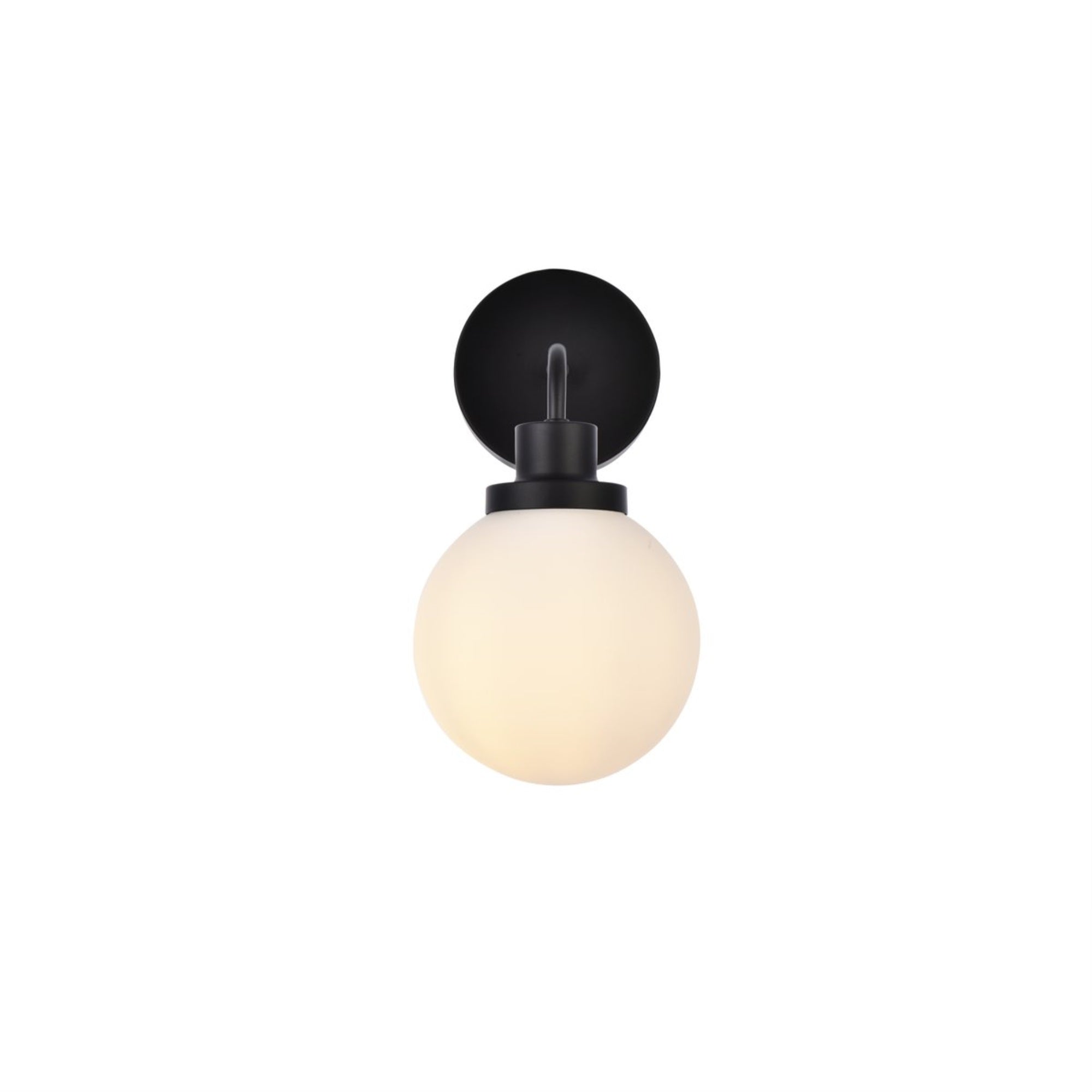 Hanson 1 light bath sconce in black with frosted shade