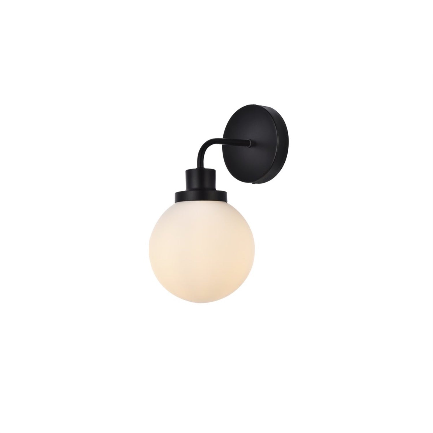 Hanson 1 light bath sconce in black with frosted shade