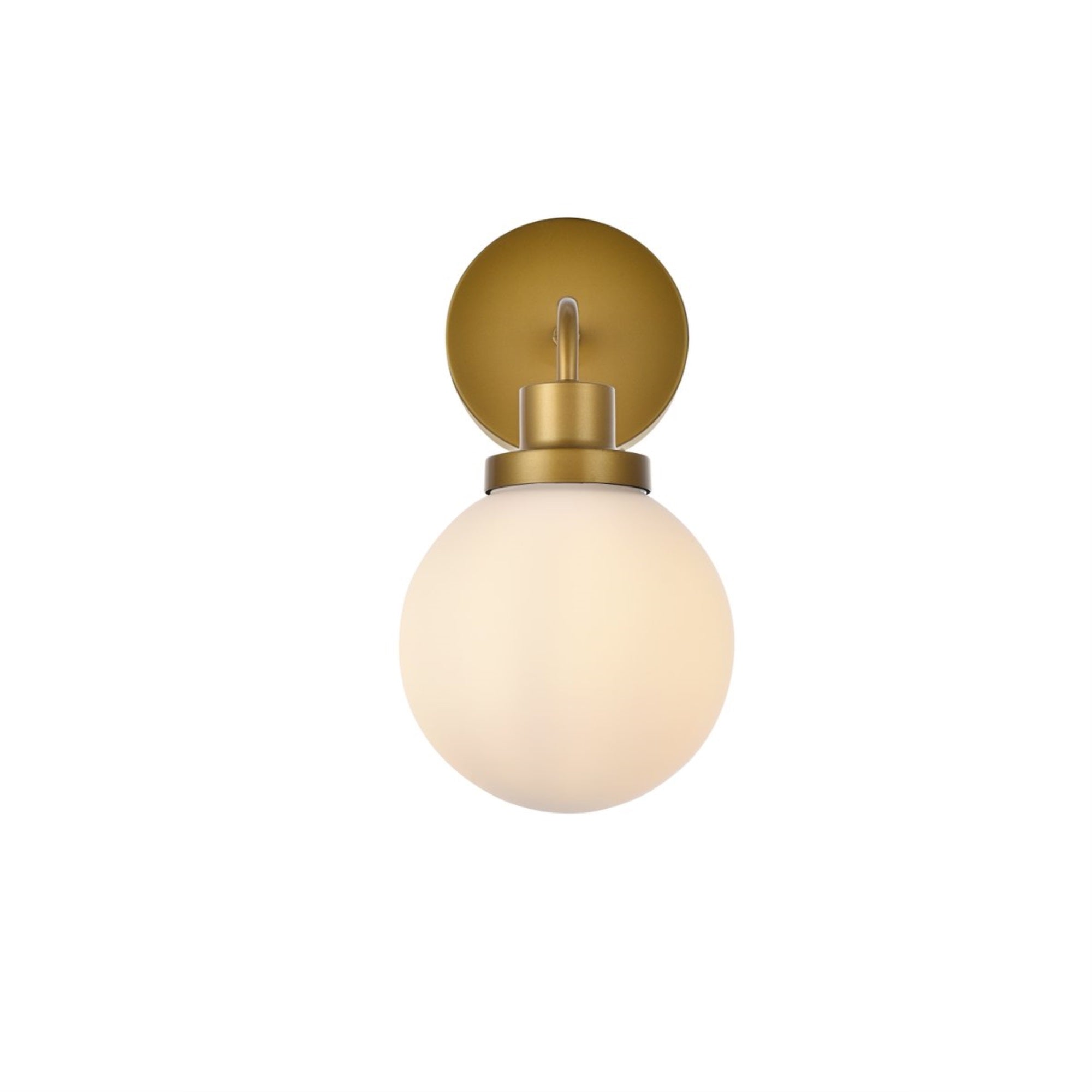 Living District 1-Light Bath Sconce in Brass, Frosted Glass, Model LD7030W8BR
