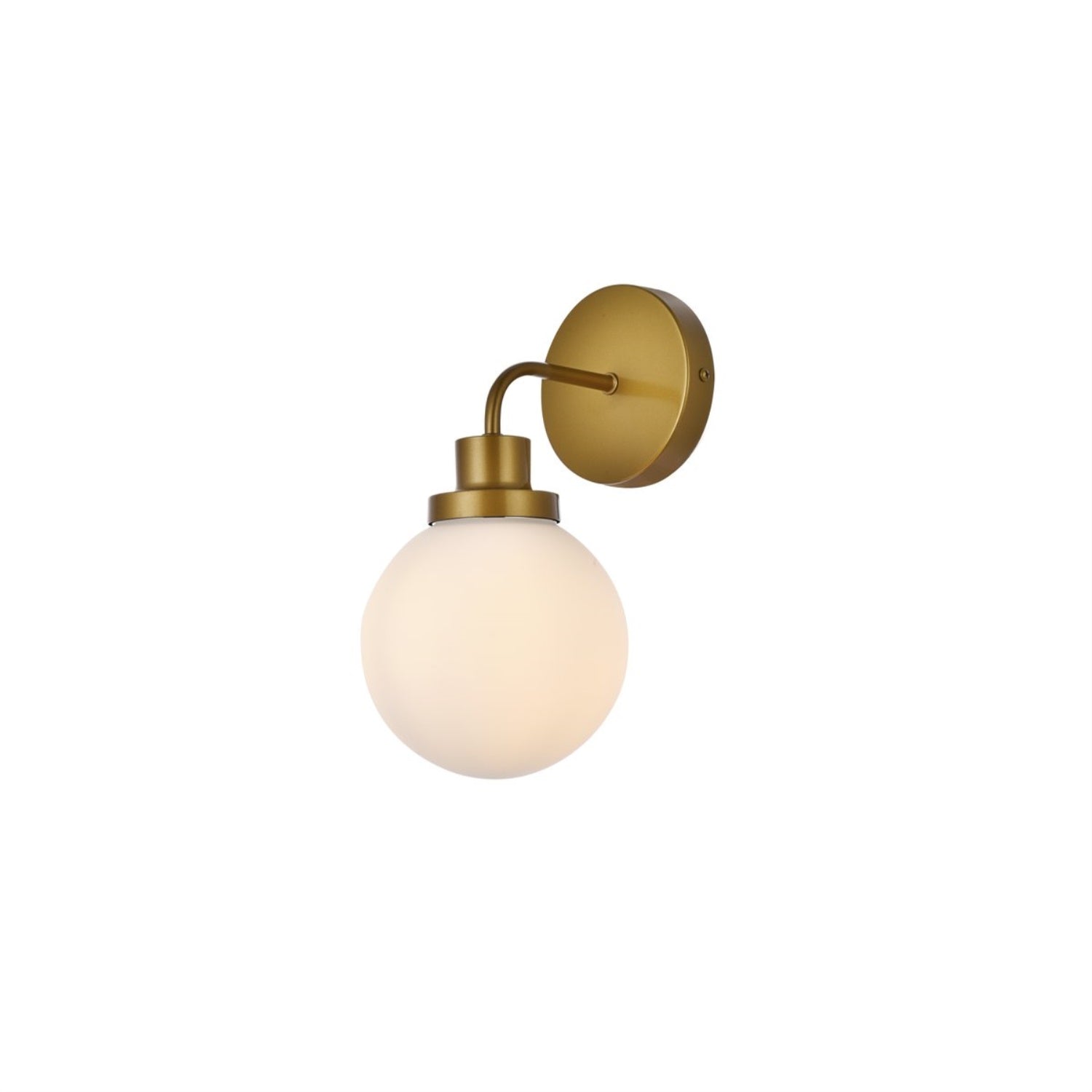Living District 1-Light Bath Sconce in Brass, Frosted Glass, Model LD7030W8BR