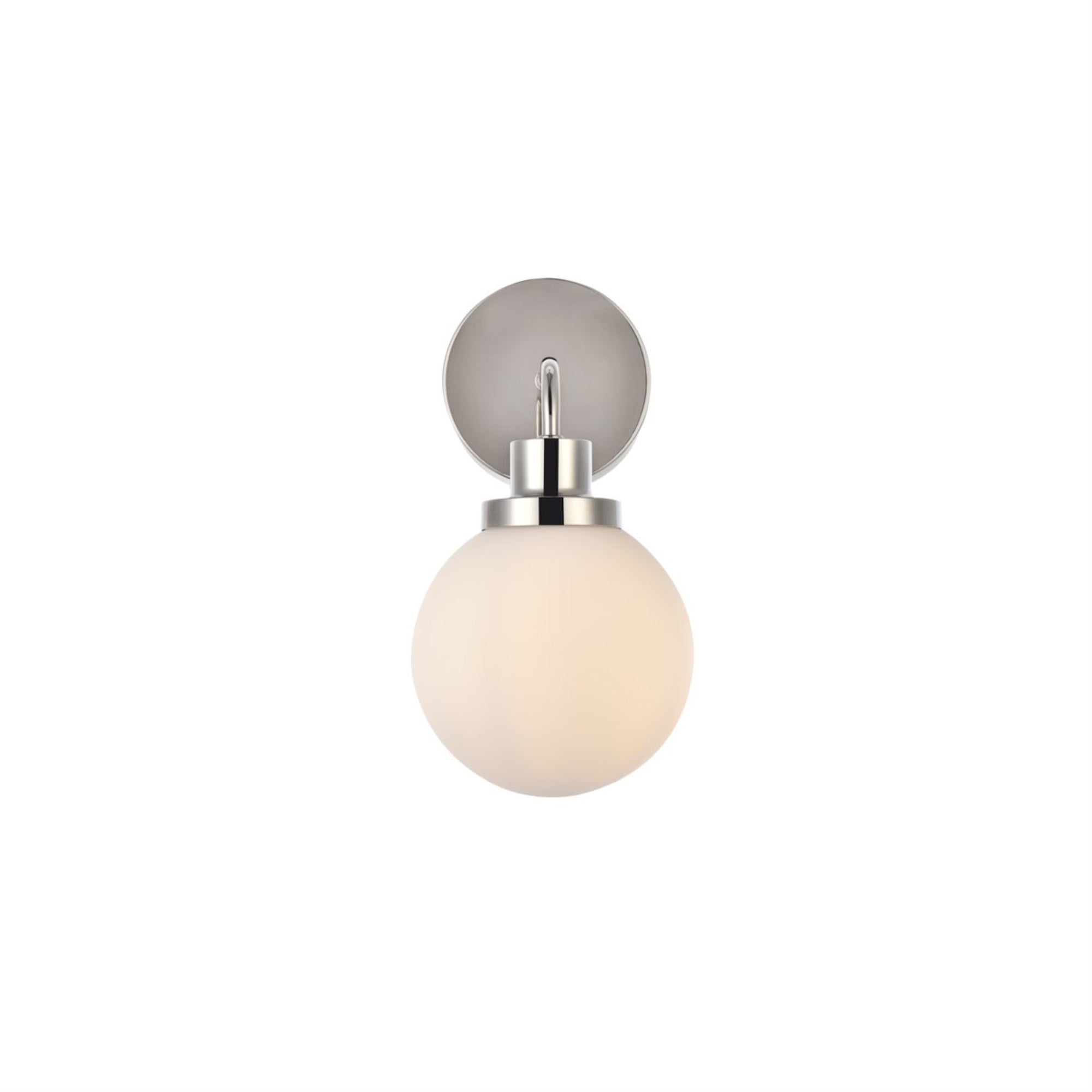 Hanson 1 light bath sconce in polished nickel with frosted shade