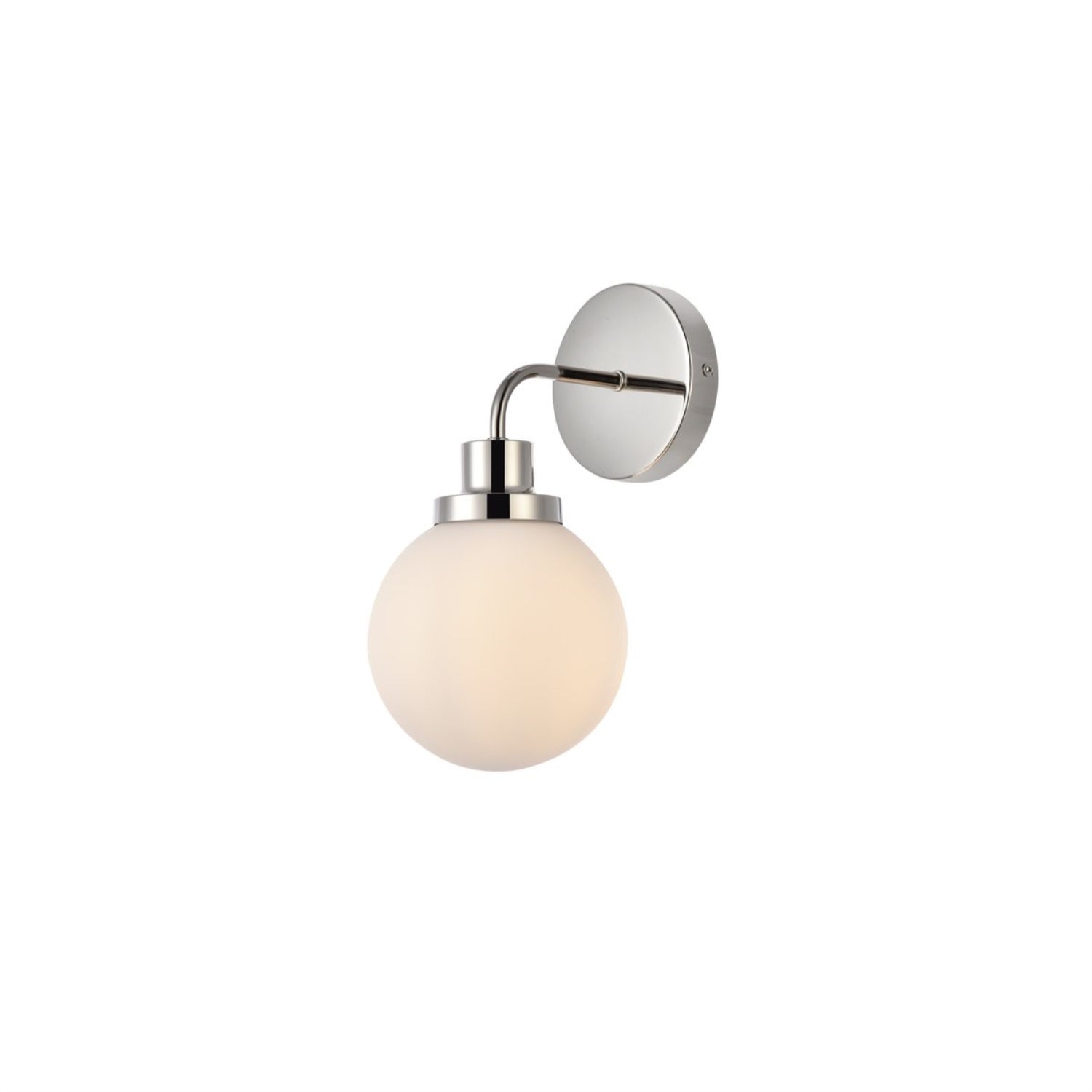 Hanson 1 light bath sconce in polished nickel with frosted shade