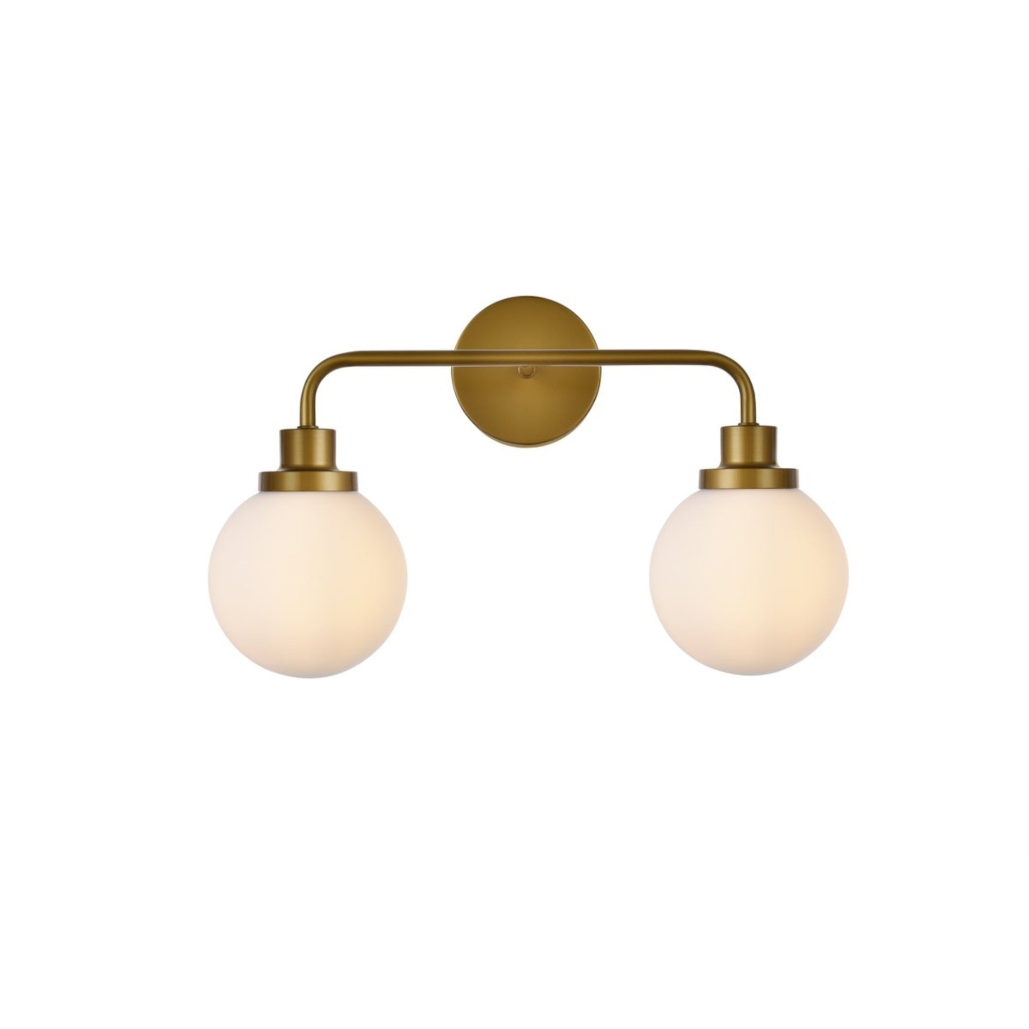 Hanson 2 lights bath sconce in brass with frosted shade