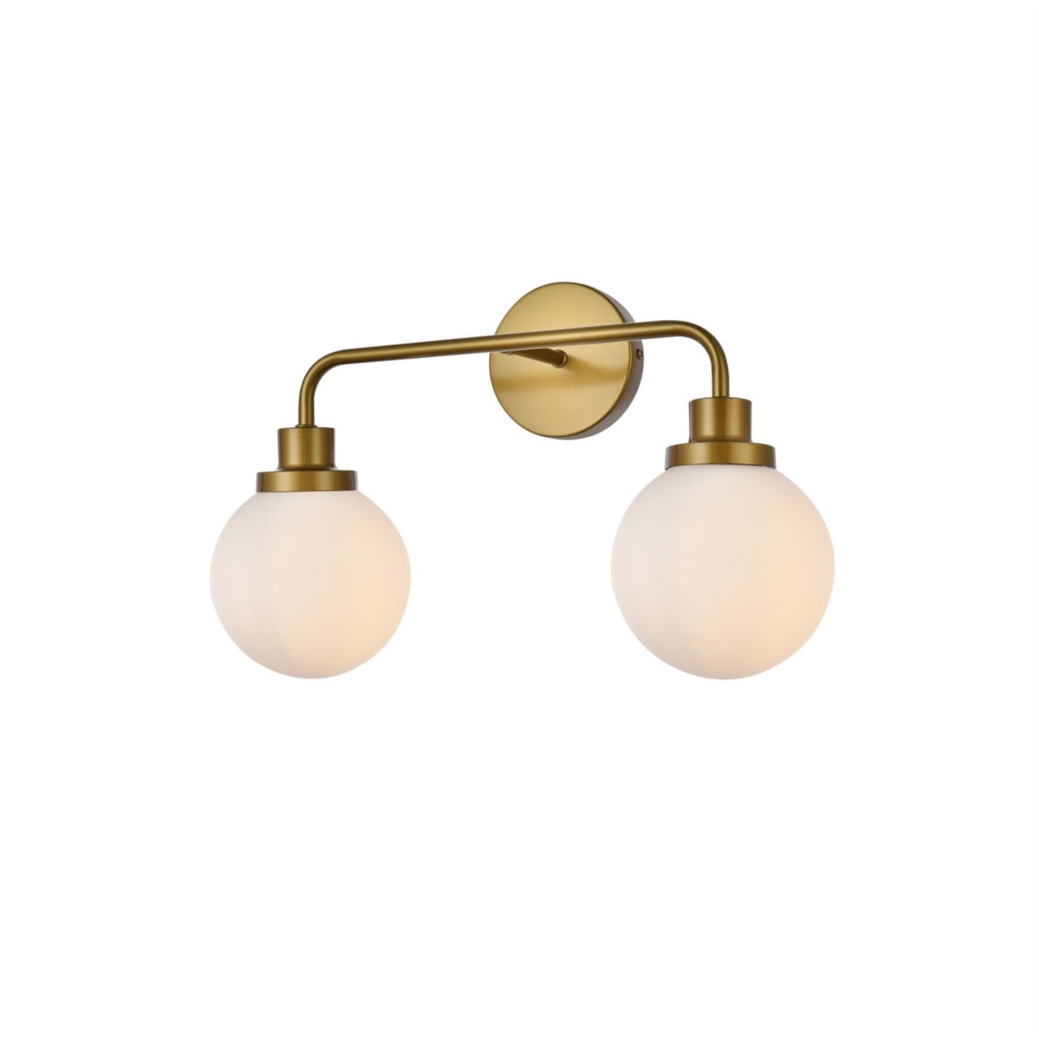 Hanson 2 lights bath sconce in brass with frosted shade
