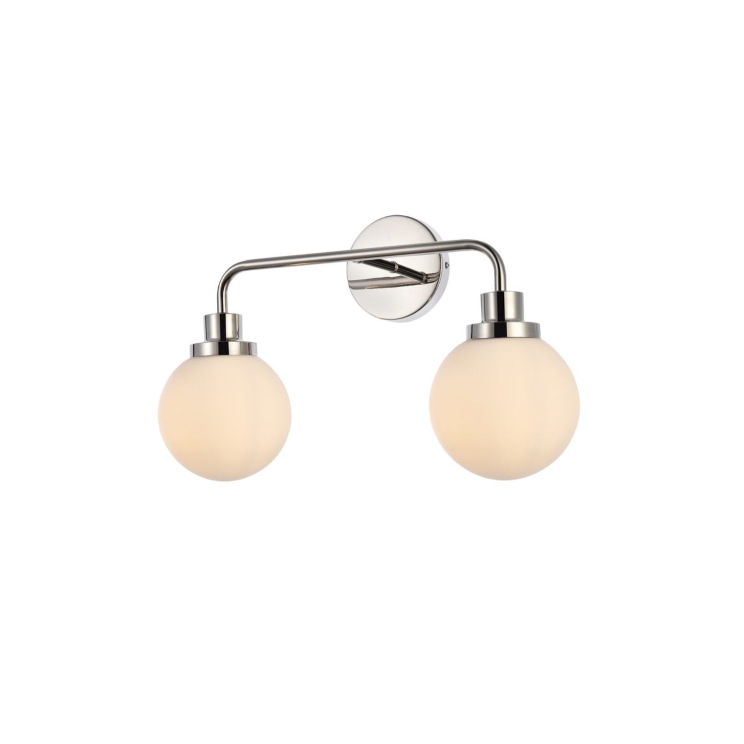 Hanson 2 lights bath sconce in polished nickel with frosted shade