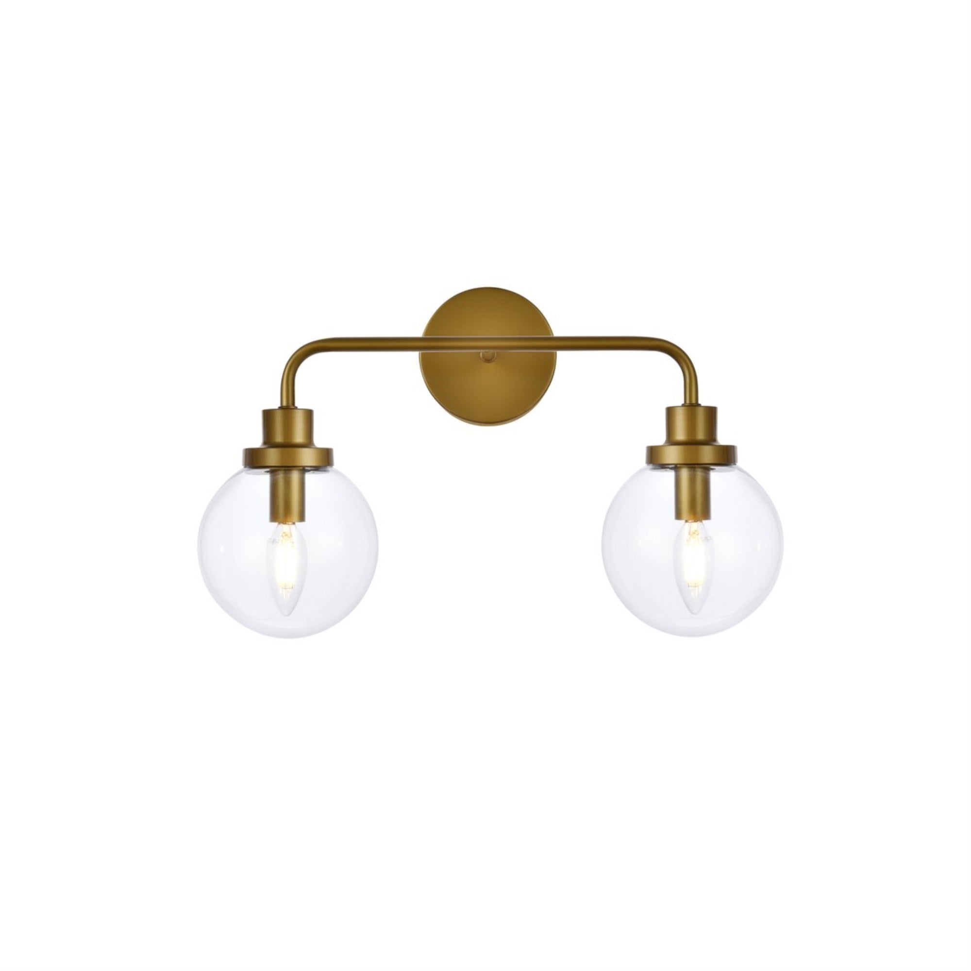Living District 2-Light Bath Sconce, Brass Finish, Iron Material, Model LD7033W19BR