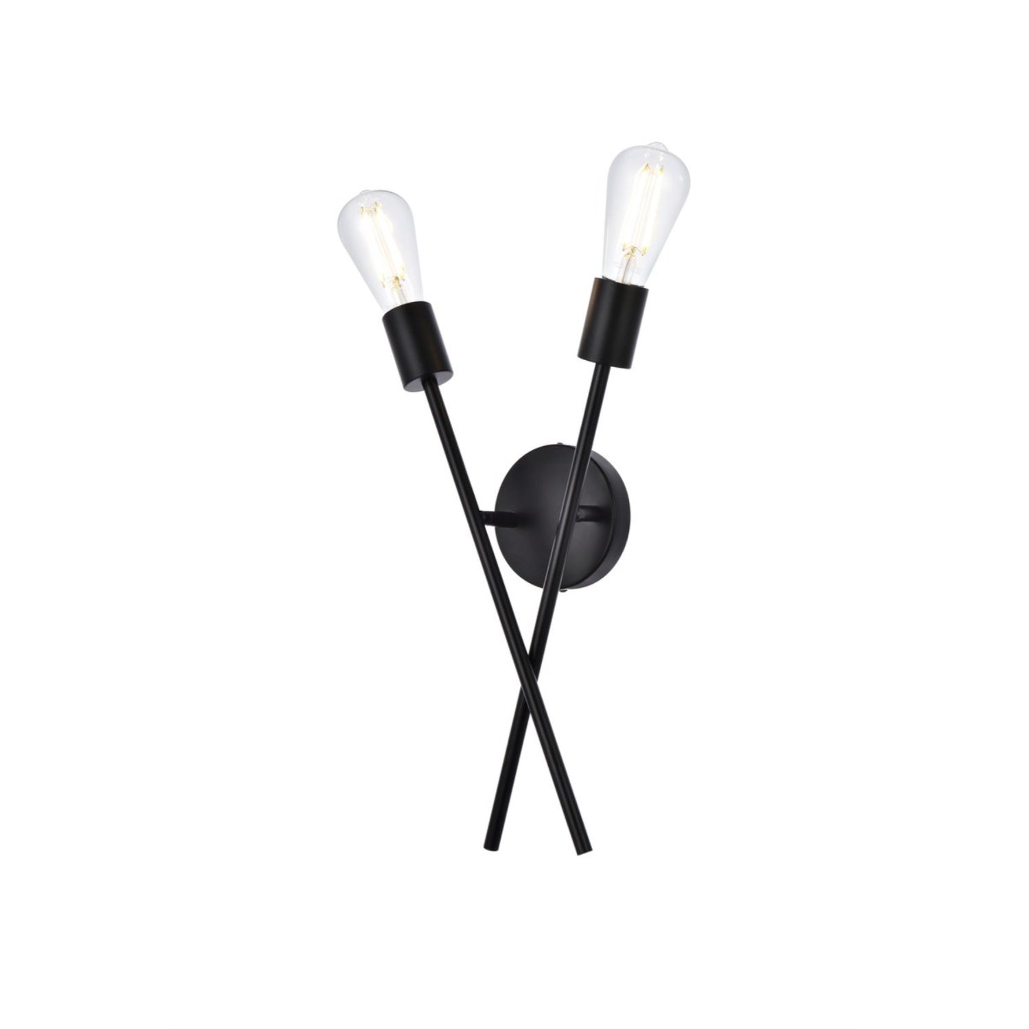 Armin 2 lights wall sconce in black