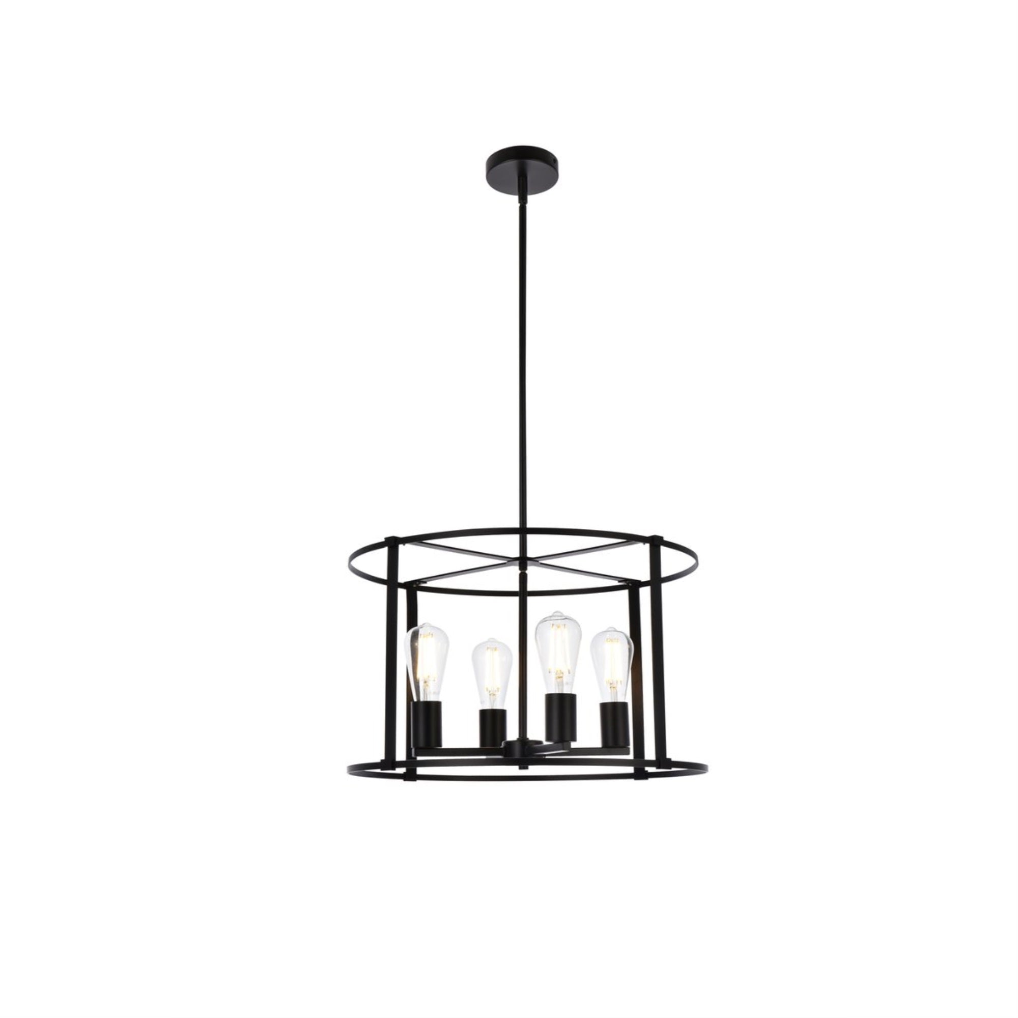 Elegant Lighting Living District Agnys 4 Lights Pendant In Black