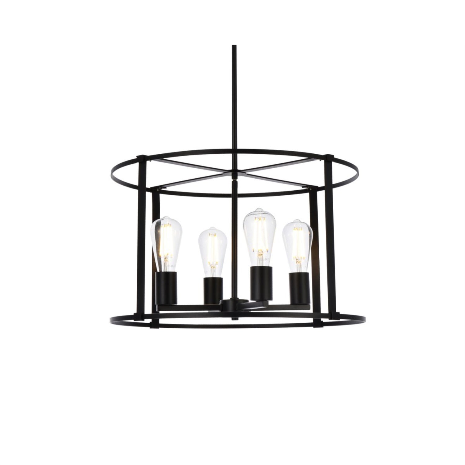 Elegant Lighting Living District Agnys 4 Lights Pendant In Black