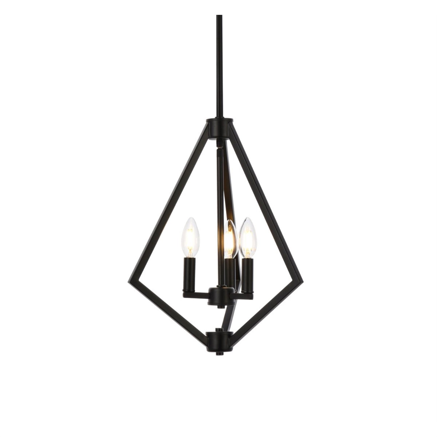 Living District Irina 3-Light Mid-Century Metal Pendant In Black