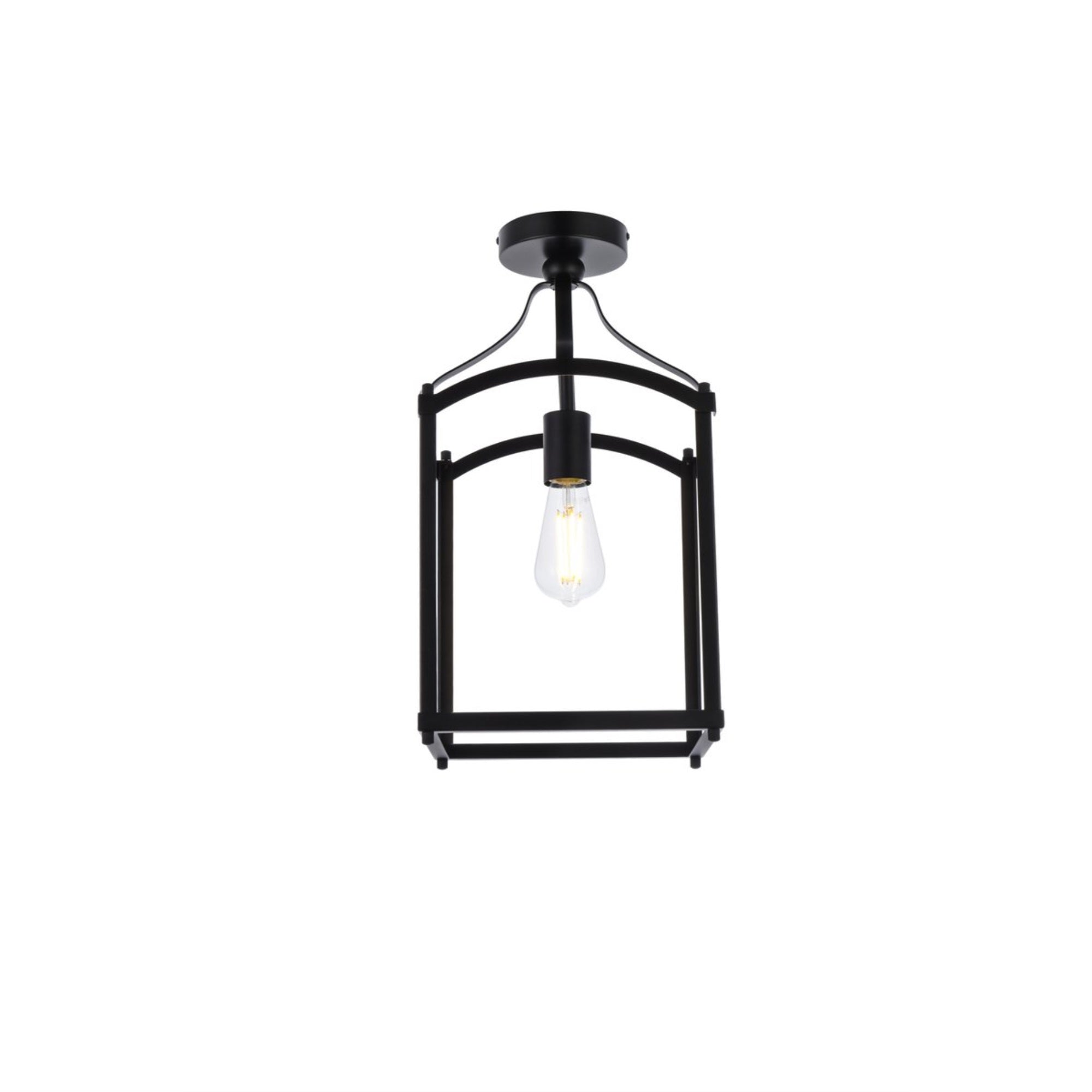Janet 1 light flush mount in black