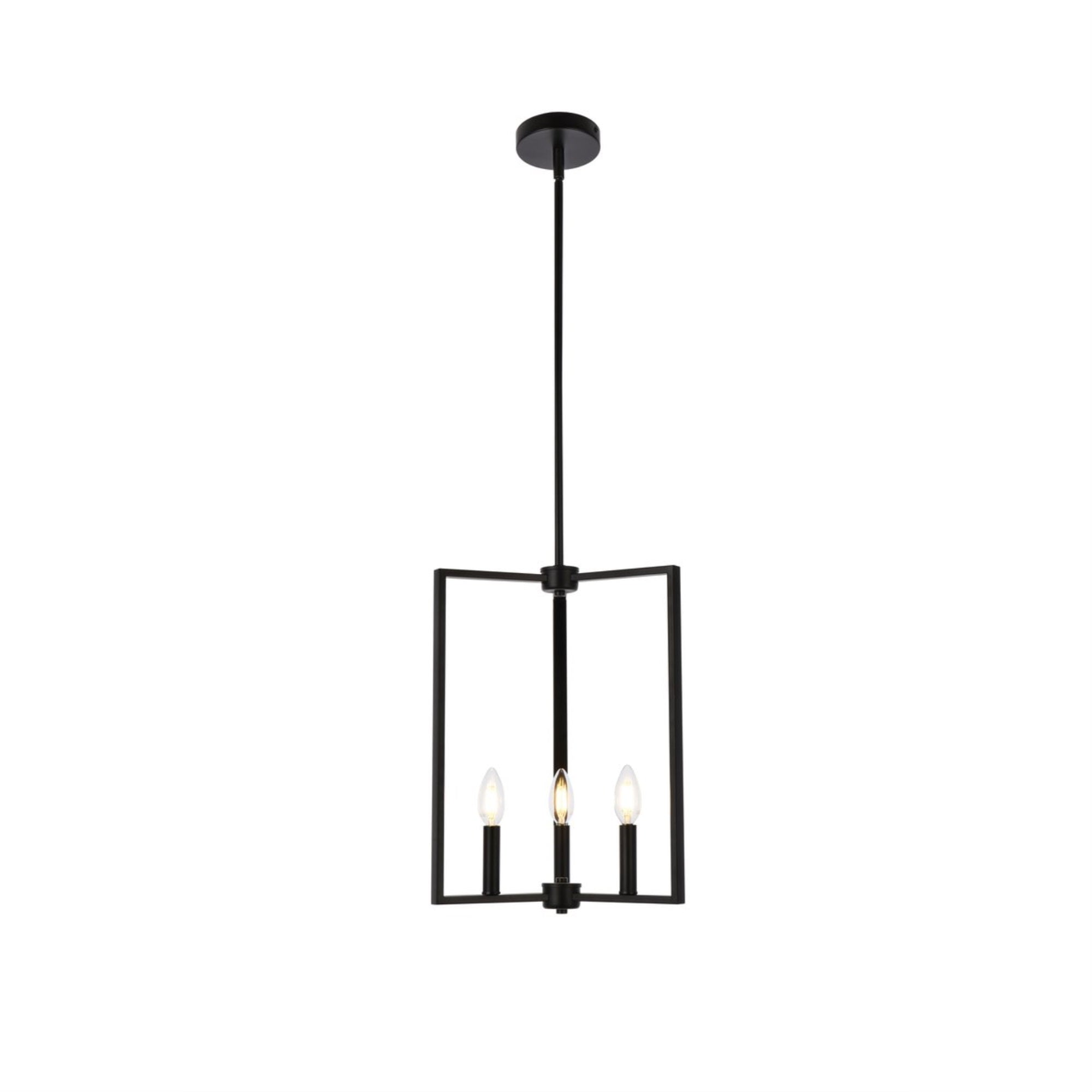 Elegant Lighting Living District Vino 3 Lights Pendant In Black