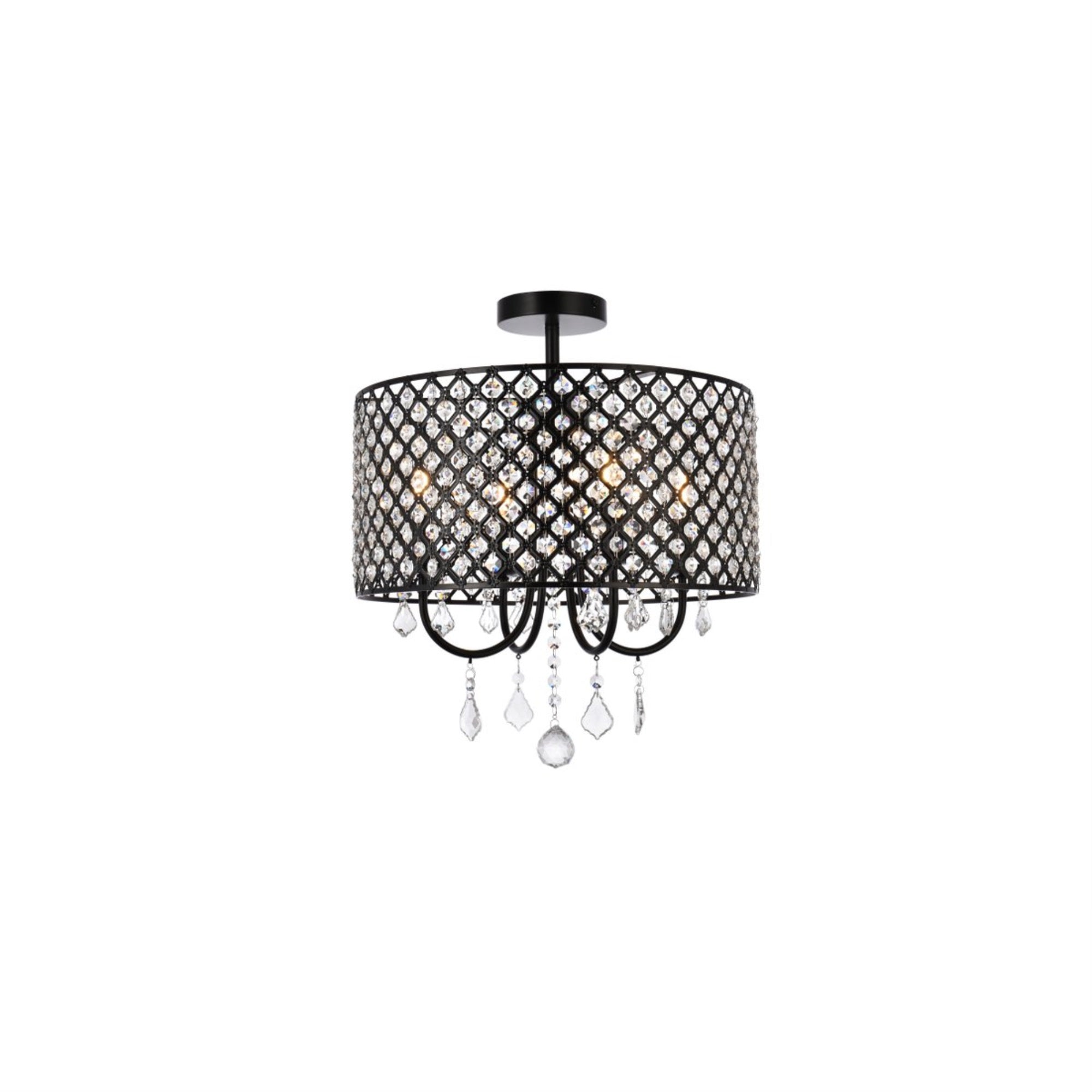 Elise 17 inch flush mount in black