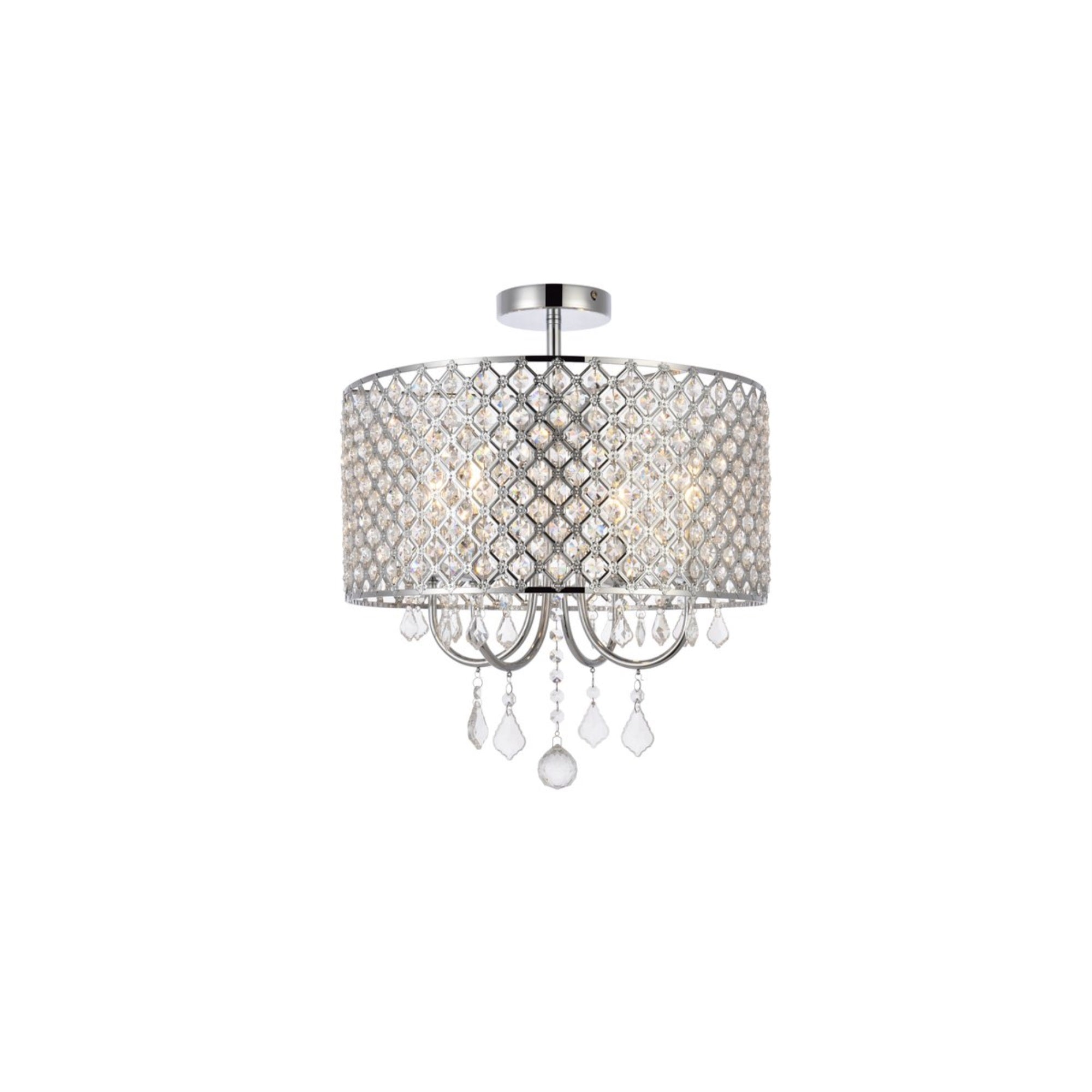 Elise 17 inch flush mount in chrome