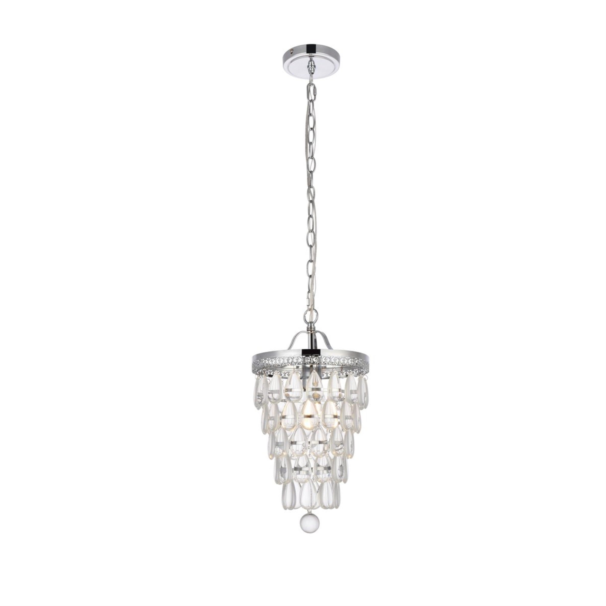 Living District Reese 1-Light Transitional Metal Pendant In Chrome