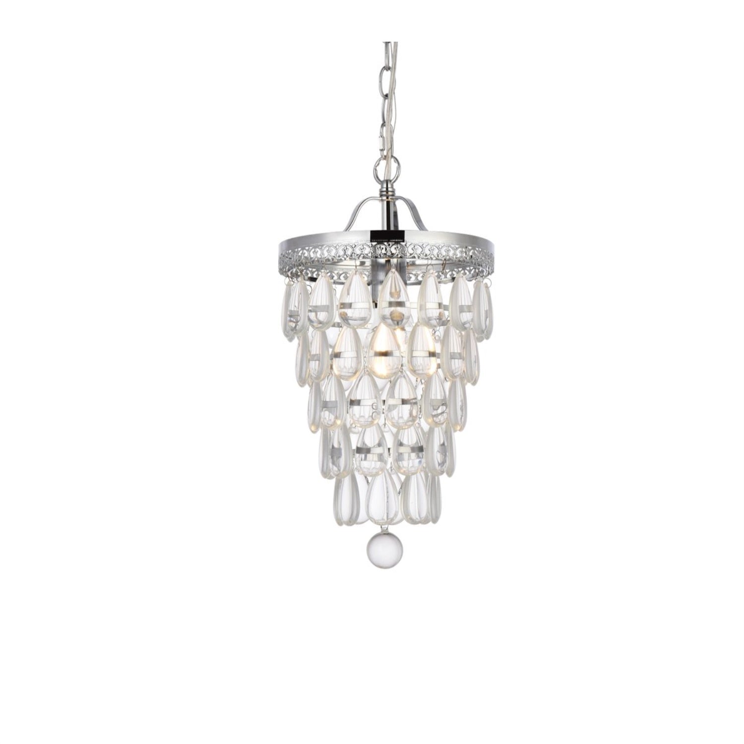 Living District Reese 1-Light Transitional Metal Pendant In Chrome