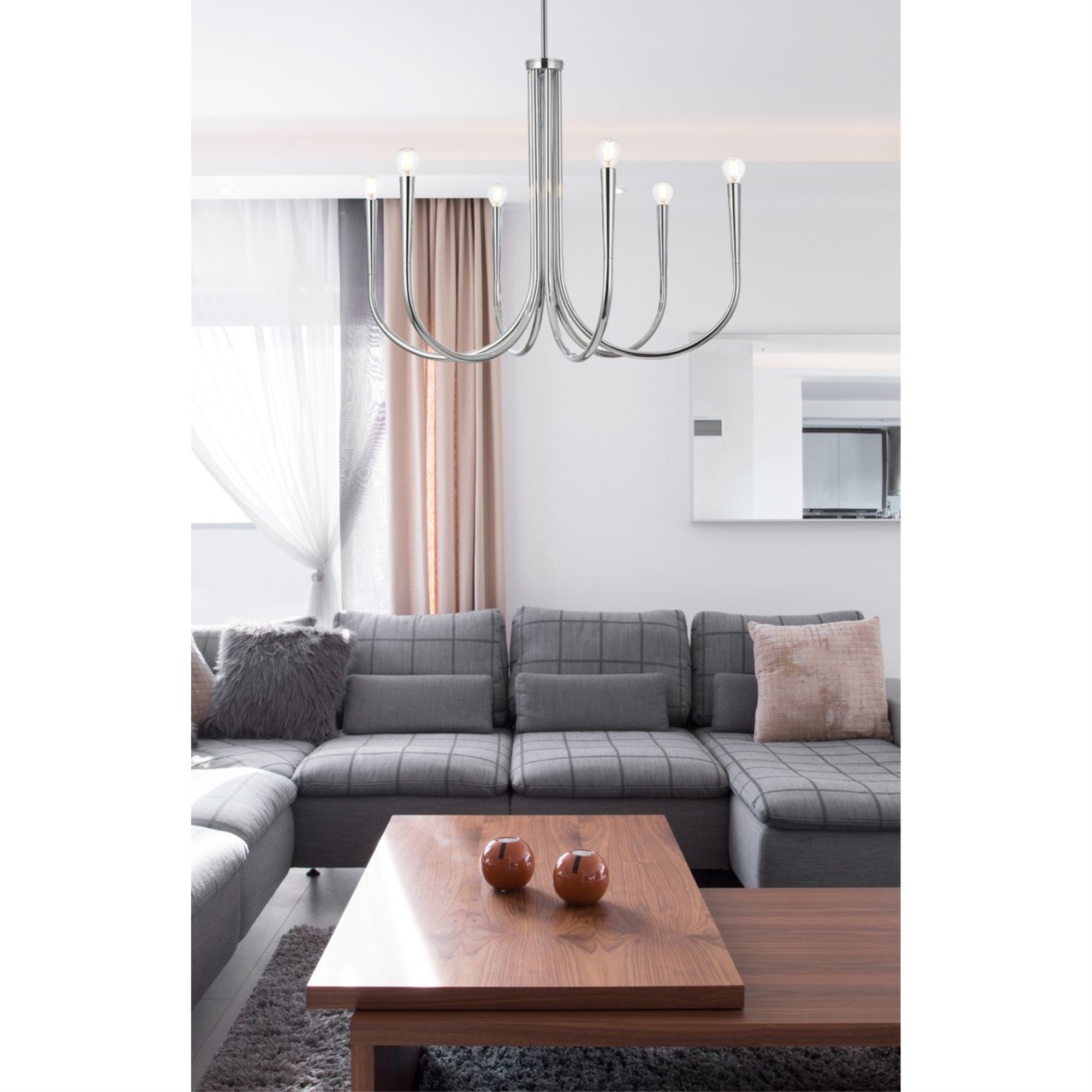 Layne 30 inch chandelier in Chrome