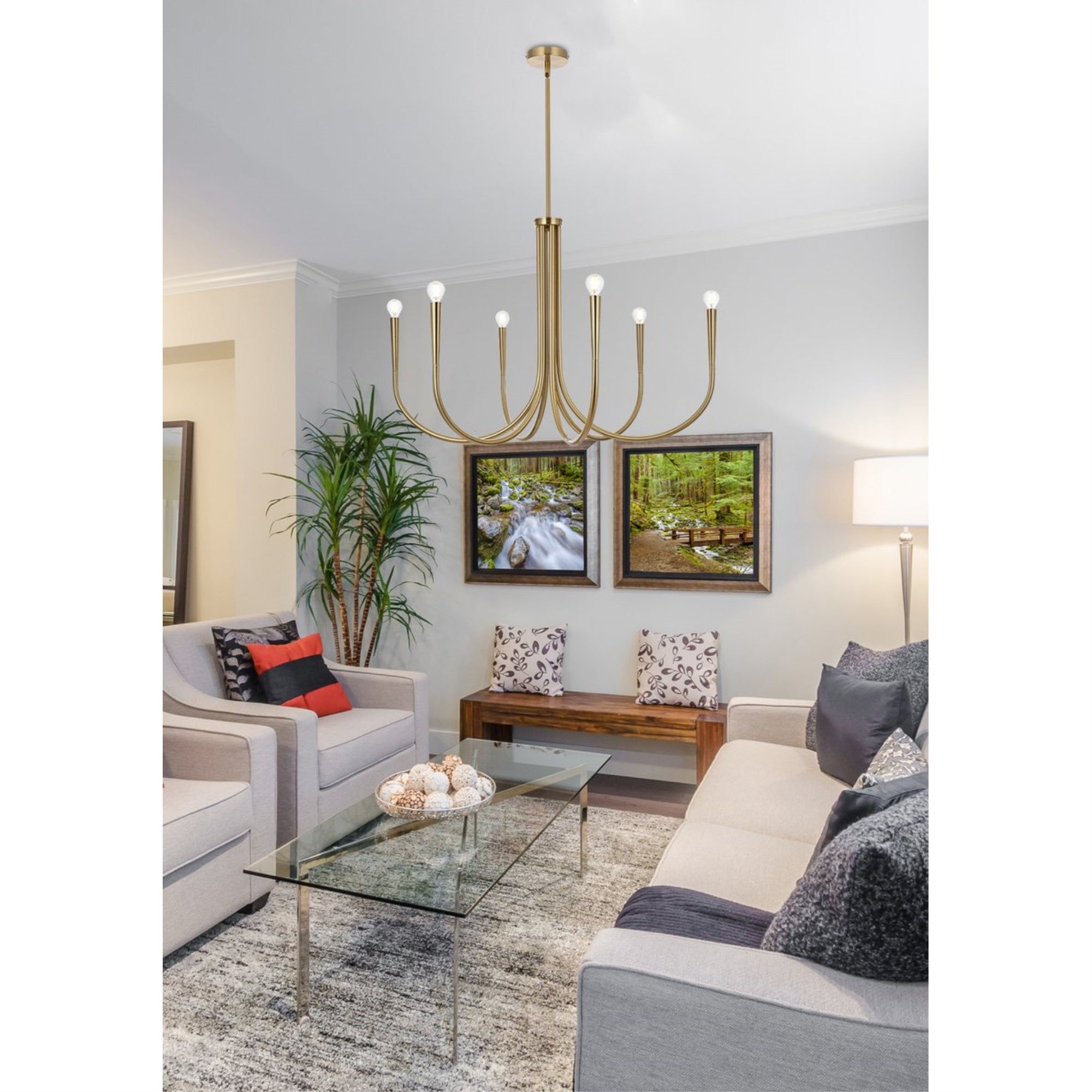 Layne 36 inch chandelier in Gold