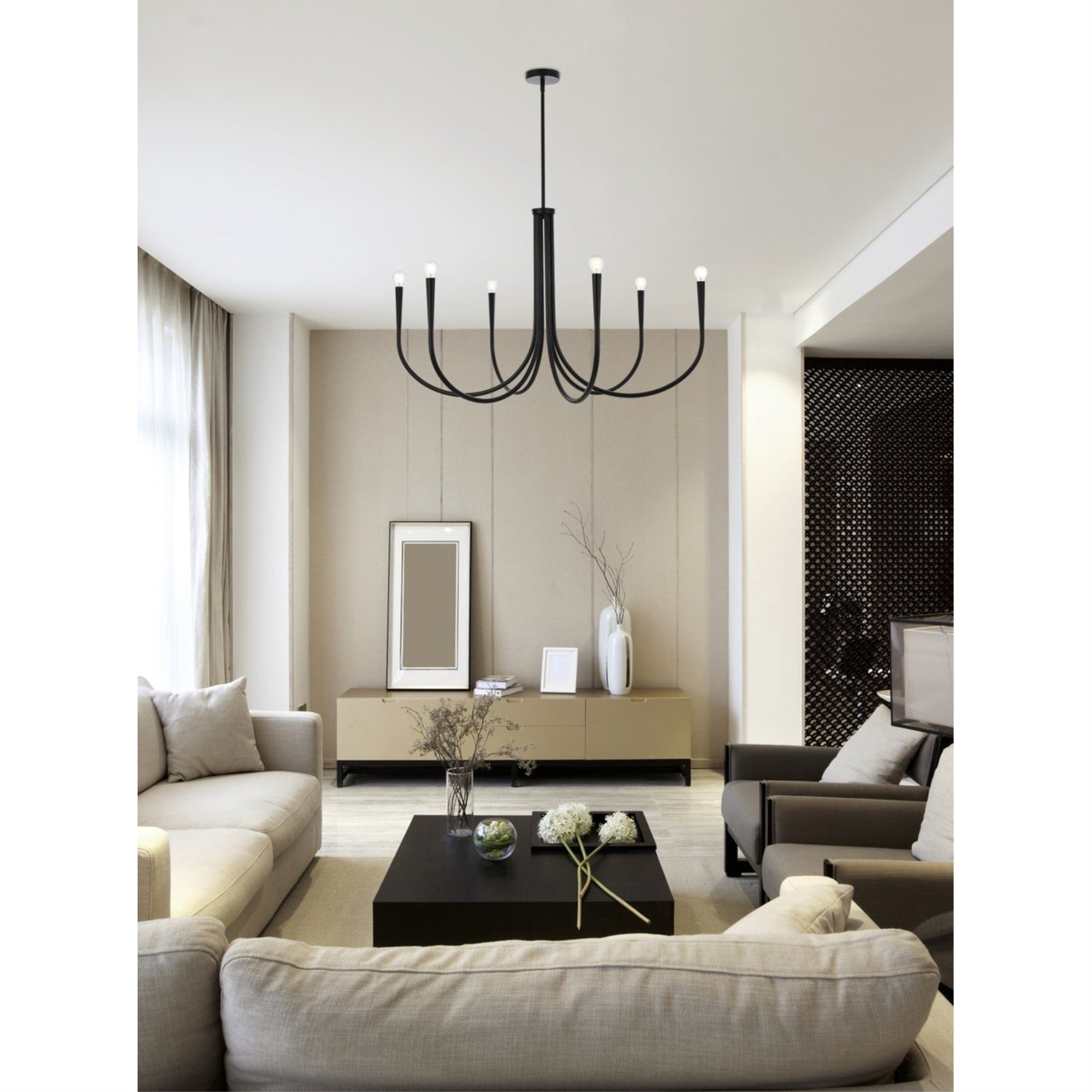 Layne 42 inch chandelier in Black