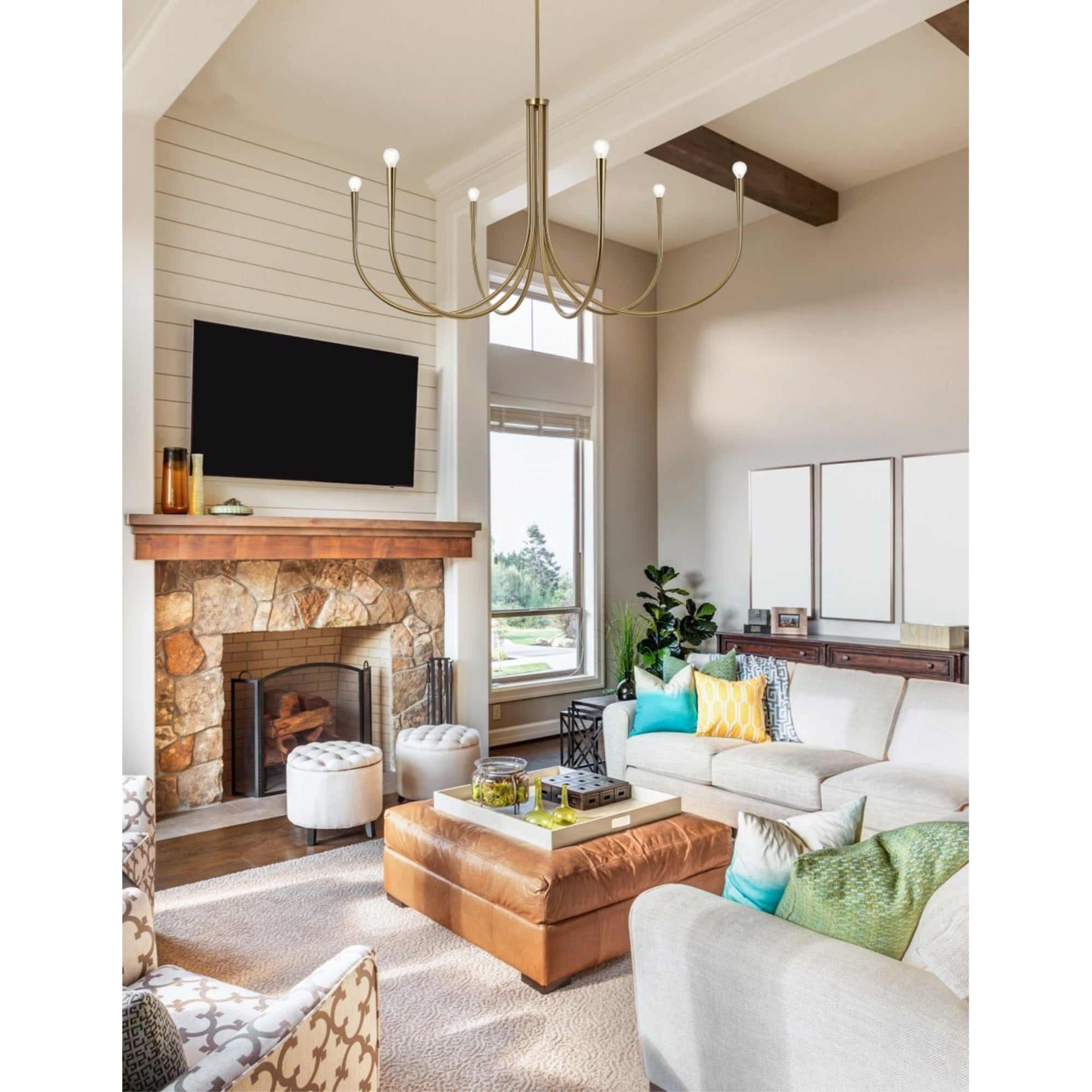 Layne 50 inch chandelier in Gold