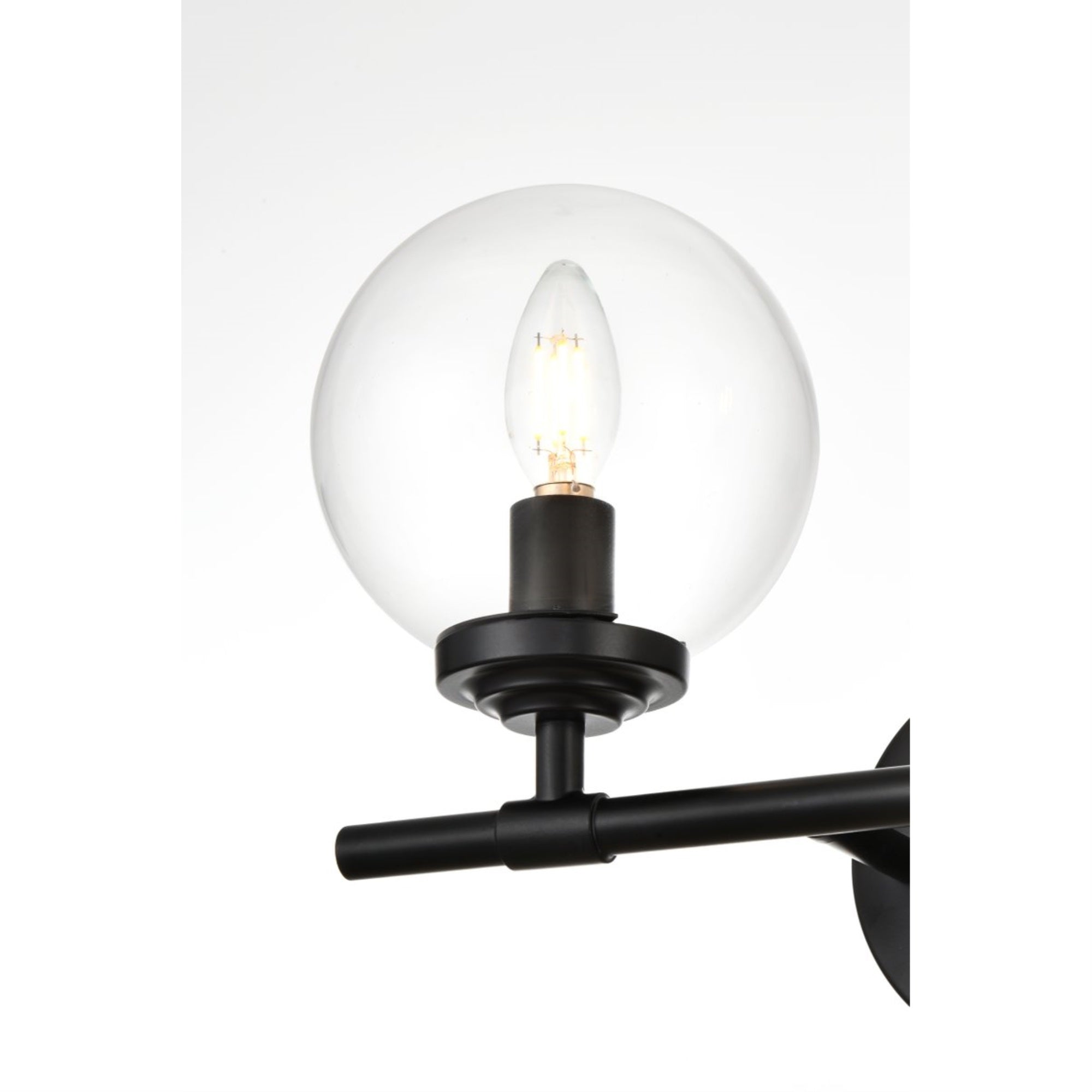 Ingrid 2 light Black and Clear Bath Sconce