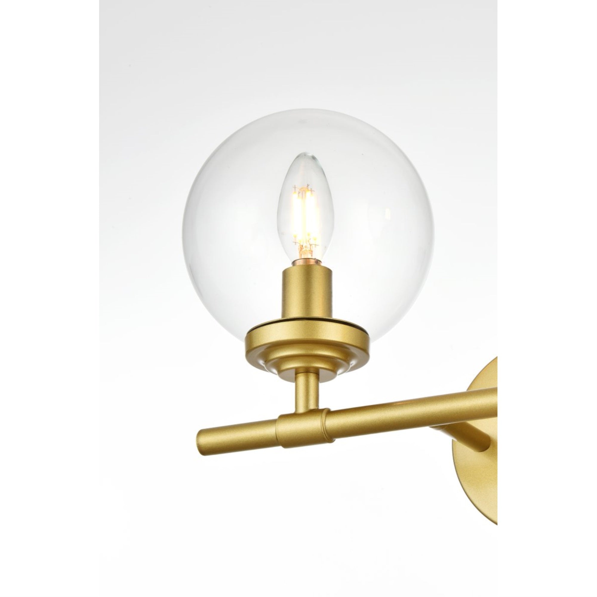 Ingrid 2 light Brass and Clear Bath Sconce