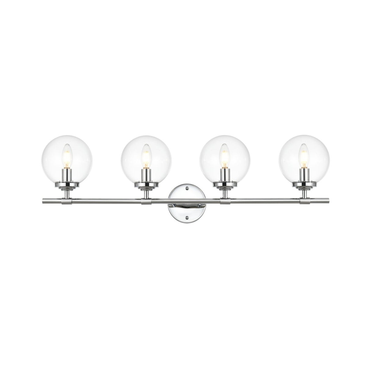 Ingrid 4 light Chrome and Clear Bath Sconce