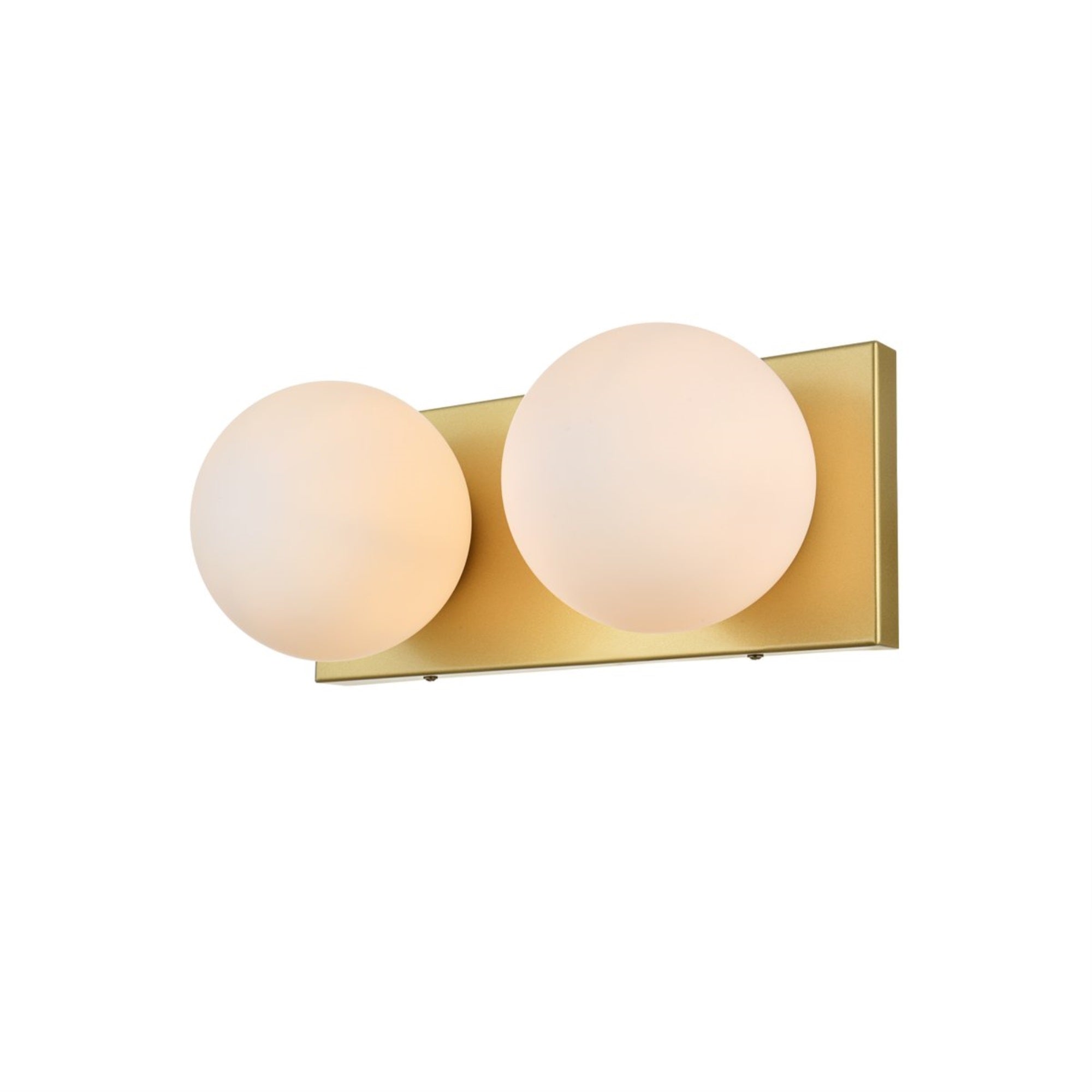 Jaylin 2 light Brass and frosted white Bath Sconce