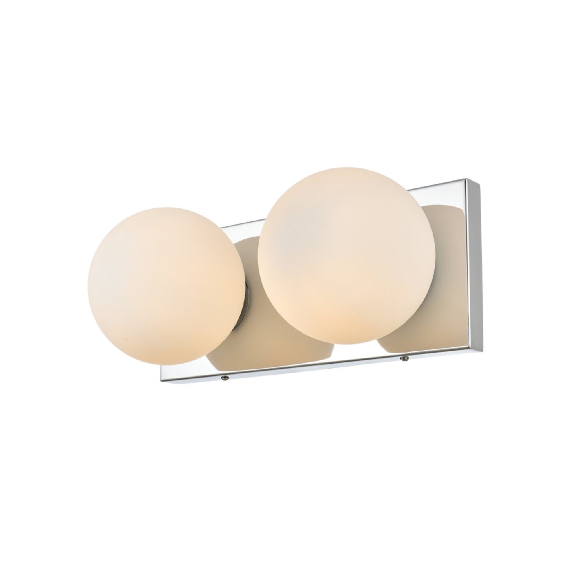 Jaylin 2 light Chrome and frosted white Bath Sconce