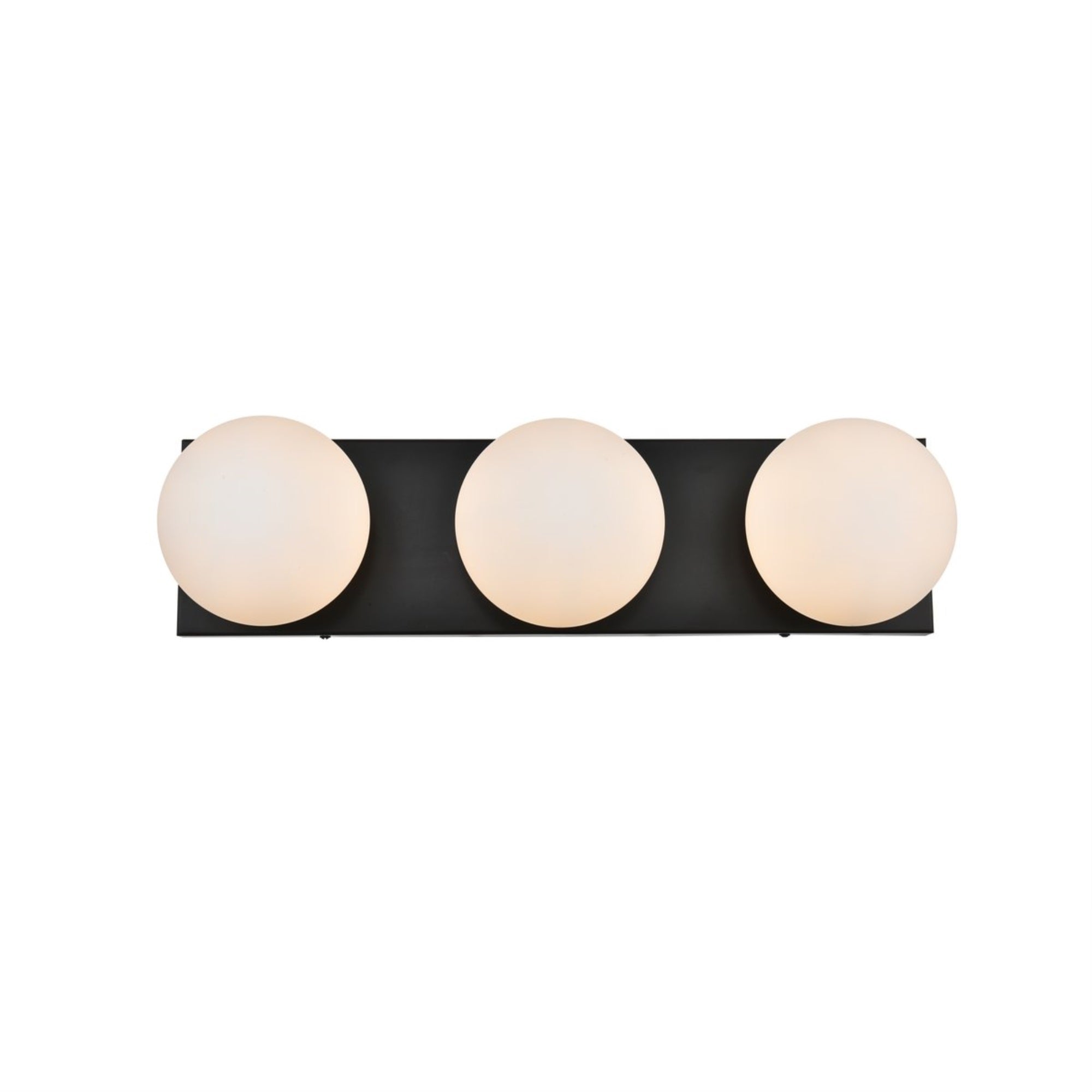 Jaylin 3 light Black and frosted white Bath Sconce