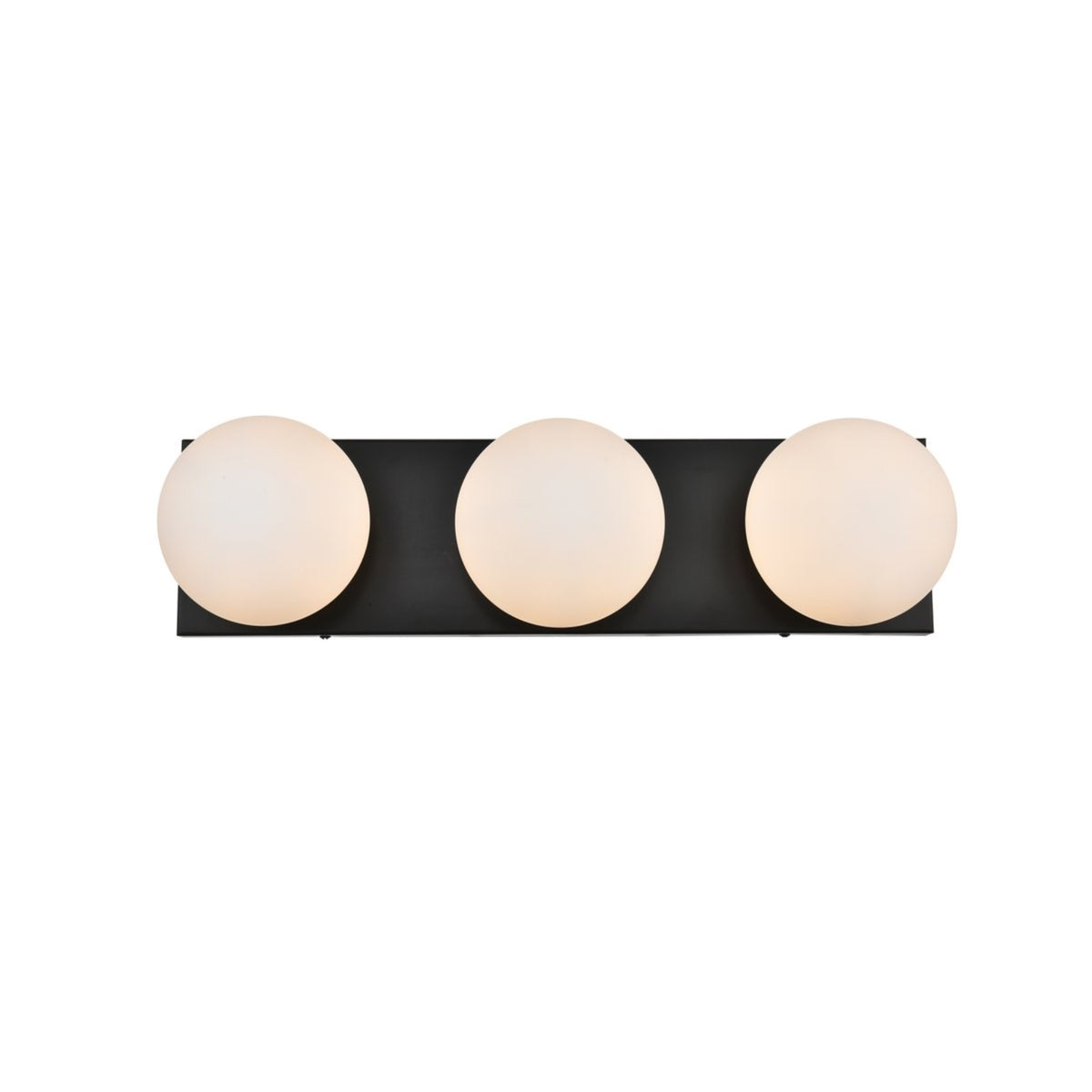 Jaylin 3 light Black and frosted white Bath Sconce