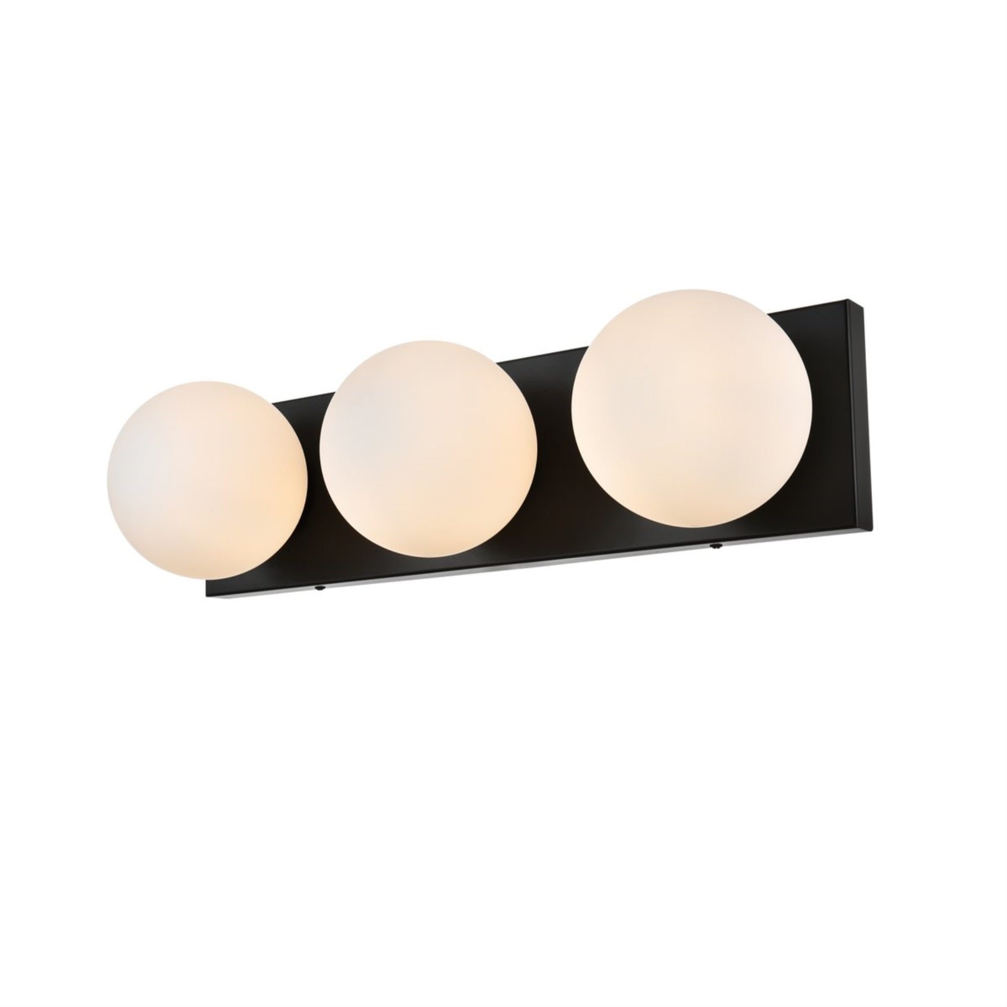 Jaylin 3 light Black and frosted white Bath Sconce