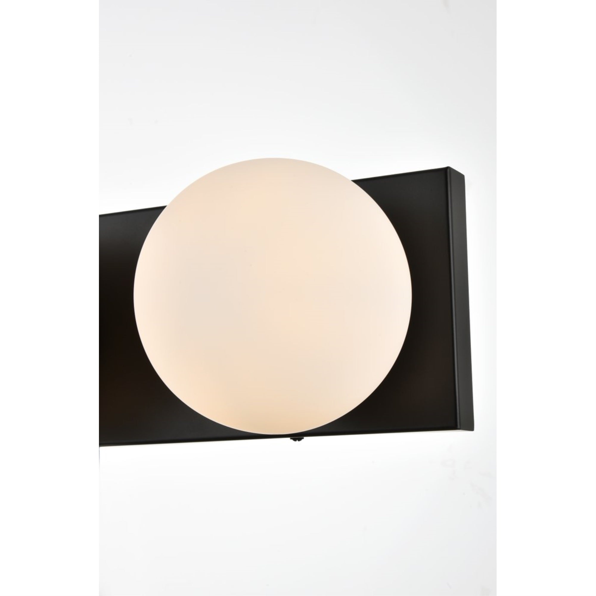 Jaylin 3 light Black and frosted white Bath Sconce