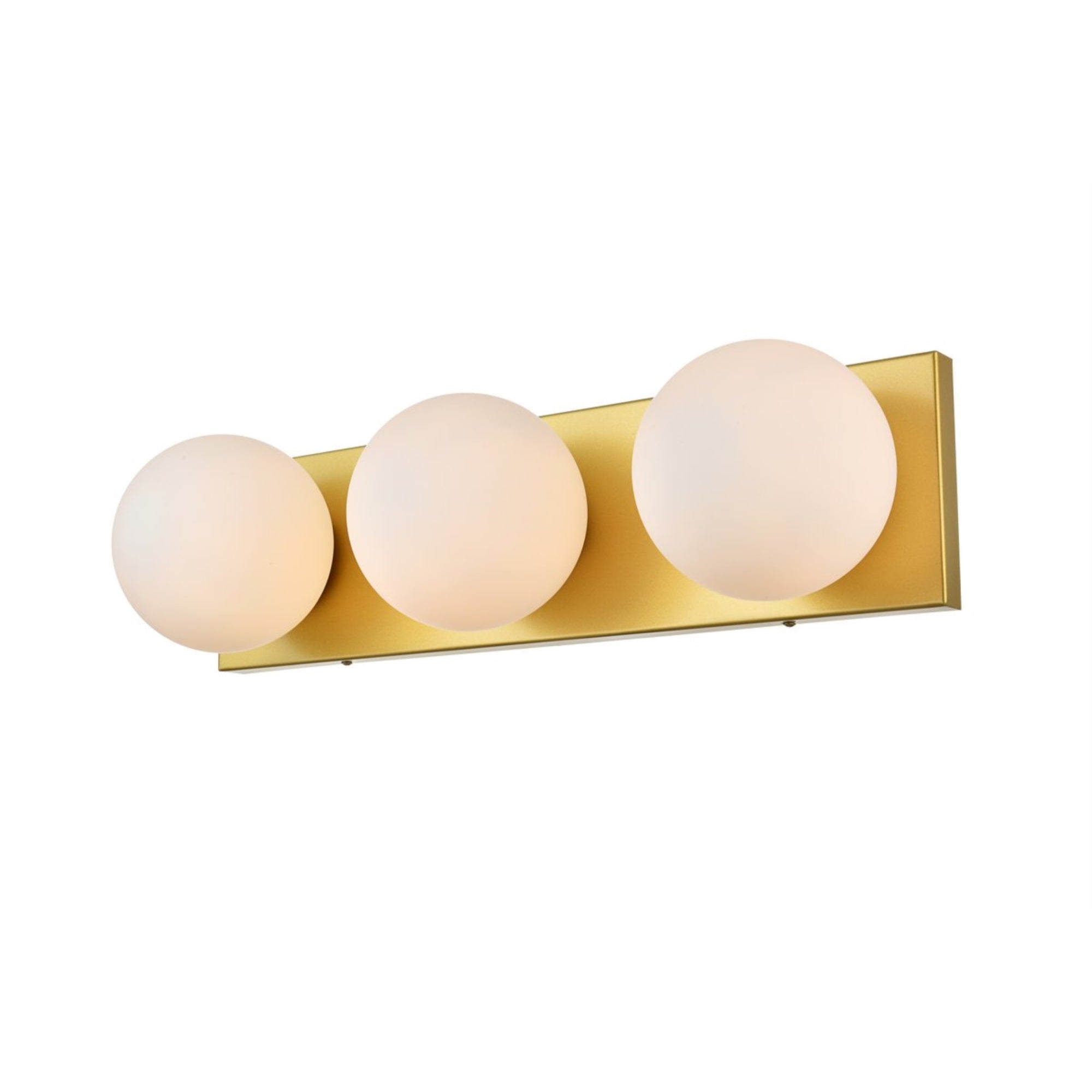 Jaylin 3 light Brass and frosted white Bath Sconce