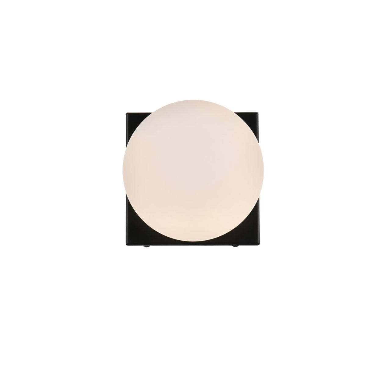 Jaylin 1 light Black and frosted white Bath Sconce
