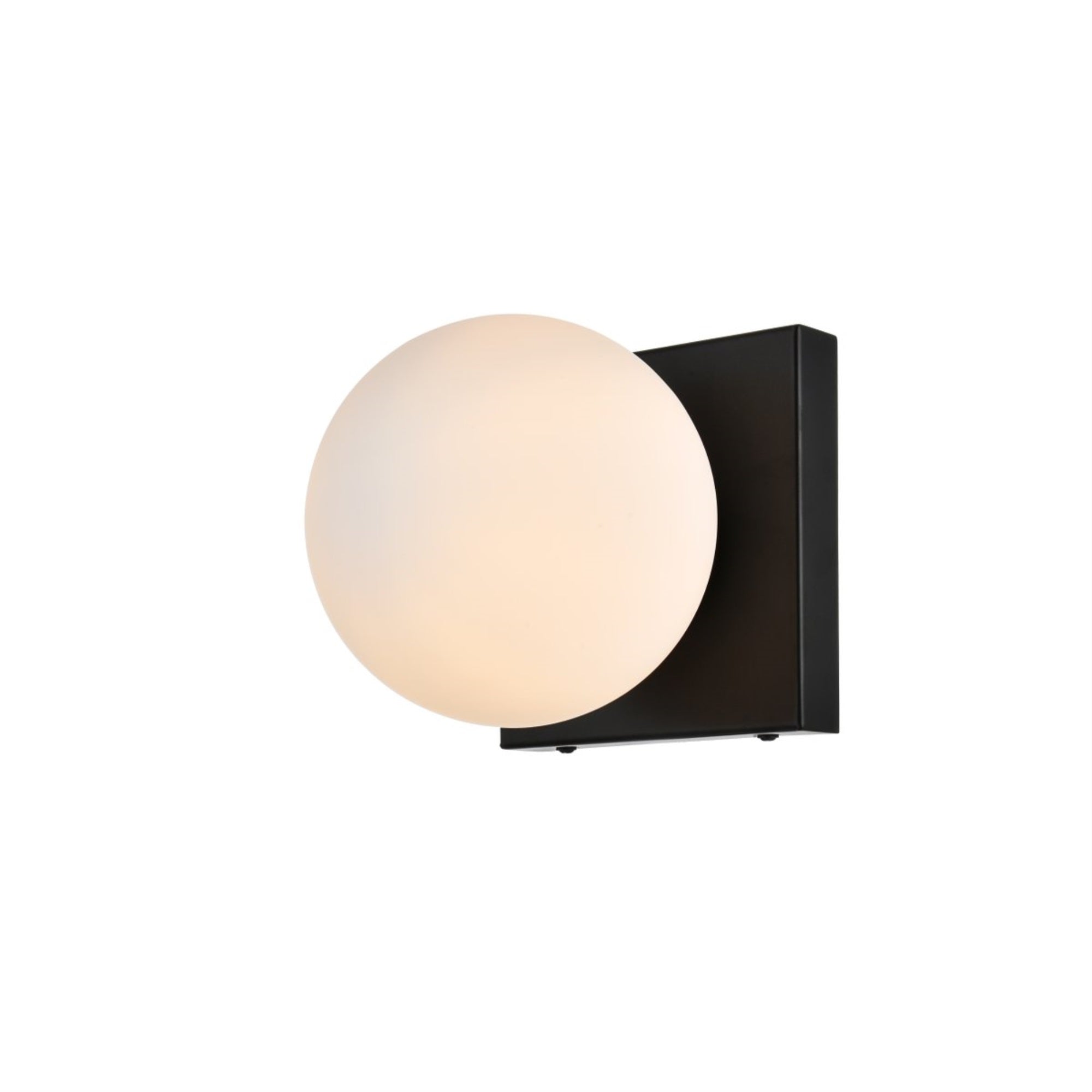 Jaylin 1 light Black and frosted white Bath Sconce