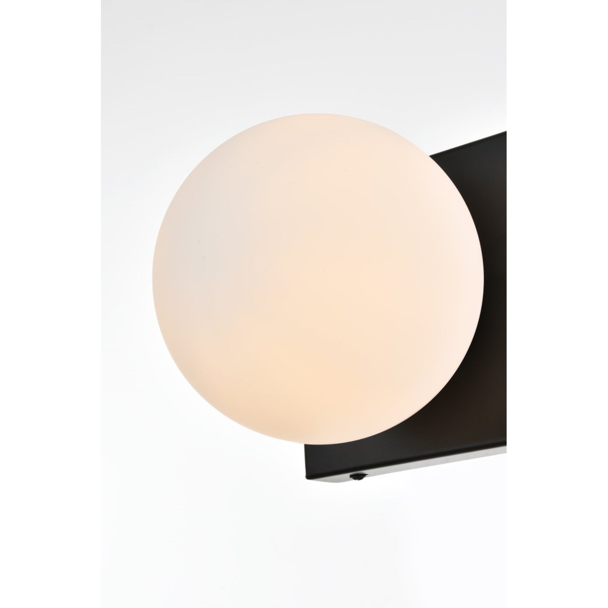 Jaylin 1 light Black and frosted white Bath Sconce